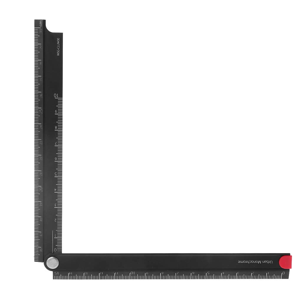 BOBEINI 15cm-30cm Aluminum Alloy Folding Ruler - 90 Degree Angle Metal Measuring Tool for School, Office & DIY Projects | Portable Stationery for Students, Engineers & Artists