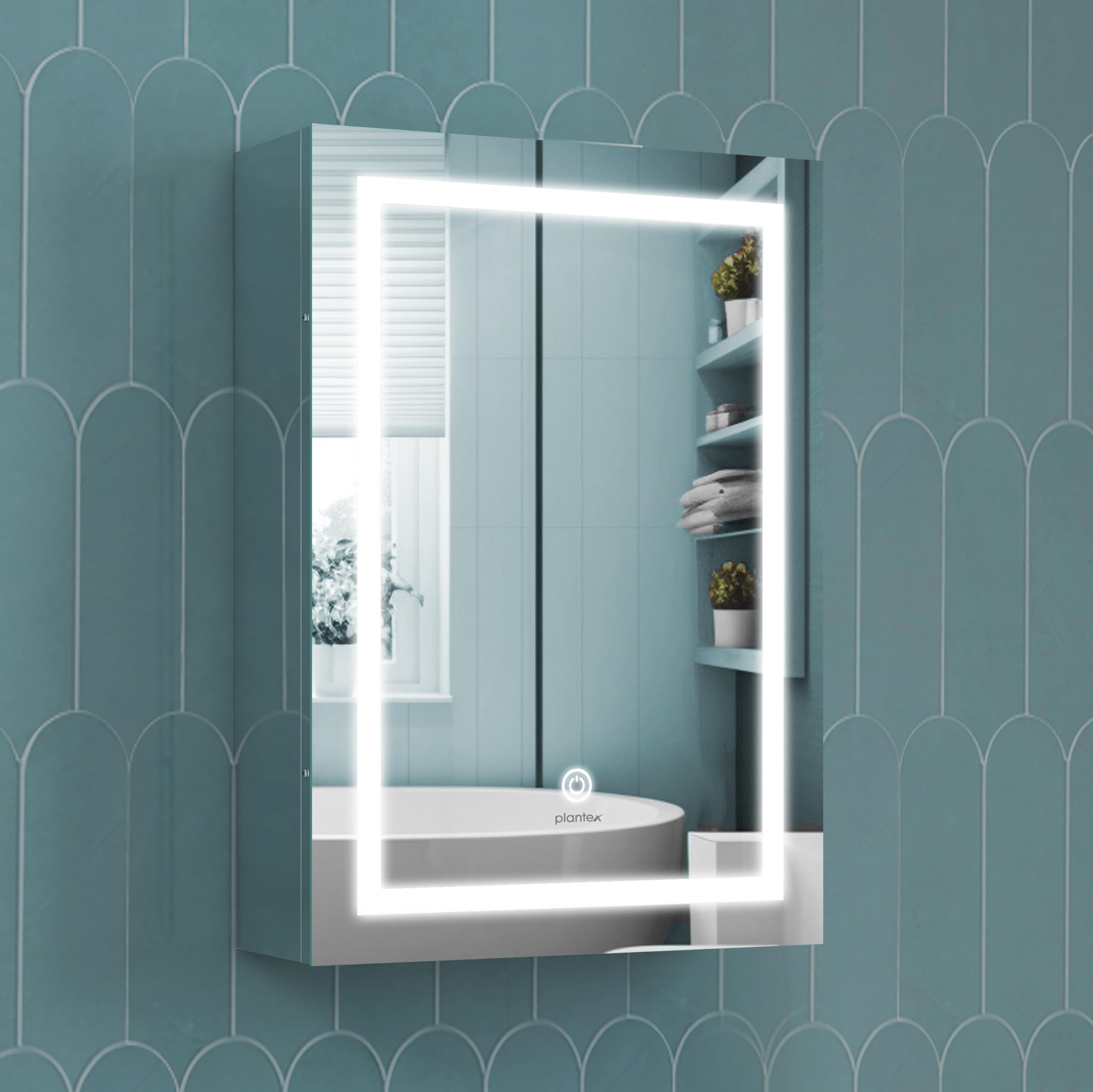 Premium 304 Stainless Steel LED Bathroom Mirror Cabinet - 14x20 Inch Wall Mounted Bathroom Organizer with Chrome Finish - Perfect for Modern Bathrooms, Vanities & Small Space Storage Solutions