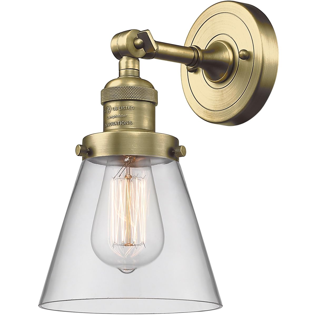 Innovations 201F-AB-G62-LED Semi-Flush Mount Ceiling Light Fixture - Antique Brass Finish, Energy Efficient LED Lighting for Bedroom, Living Room & Hallway