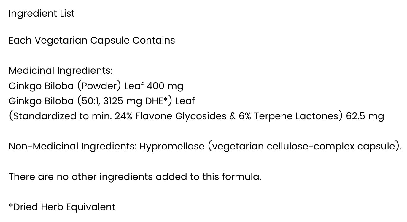 ENEREX Ginkgo Biloba Extract & Leaf Powder Supplement - 60 Capsules for Memory, Focus & Brain Health - Supports Cognitive Function & Circulation - Perfect for Students, Professionals & Seniors