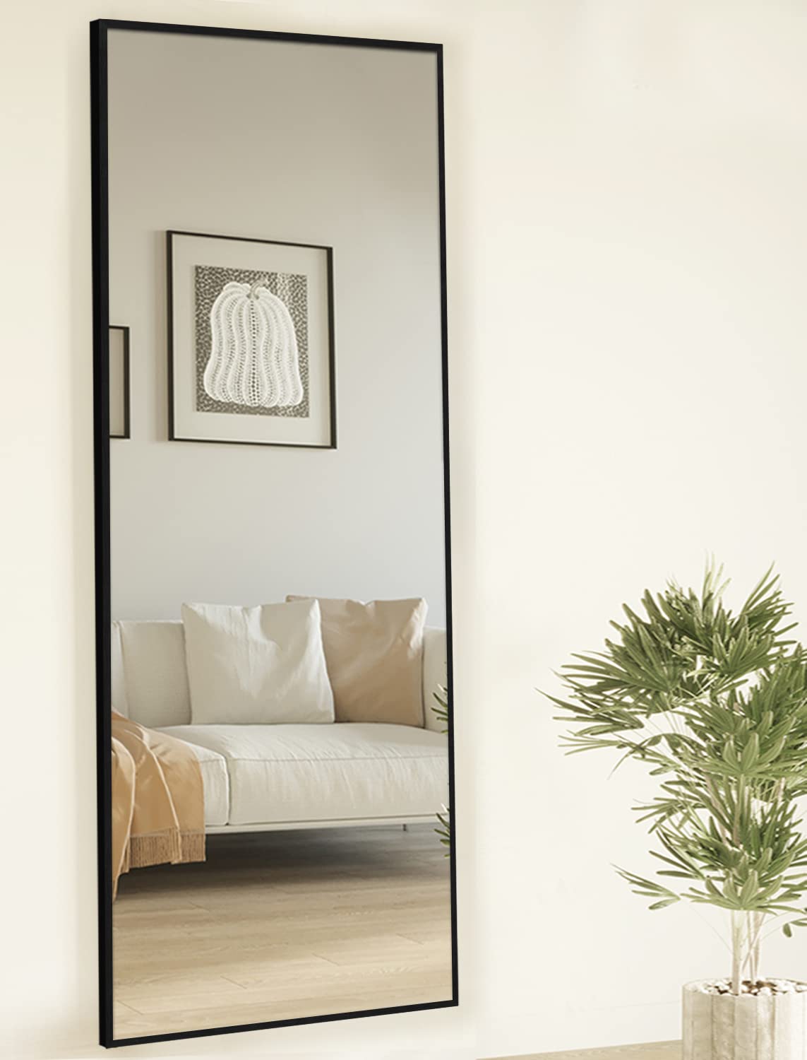 H&A Full Length Floor Mirror with Black Frame - 65