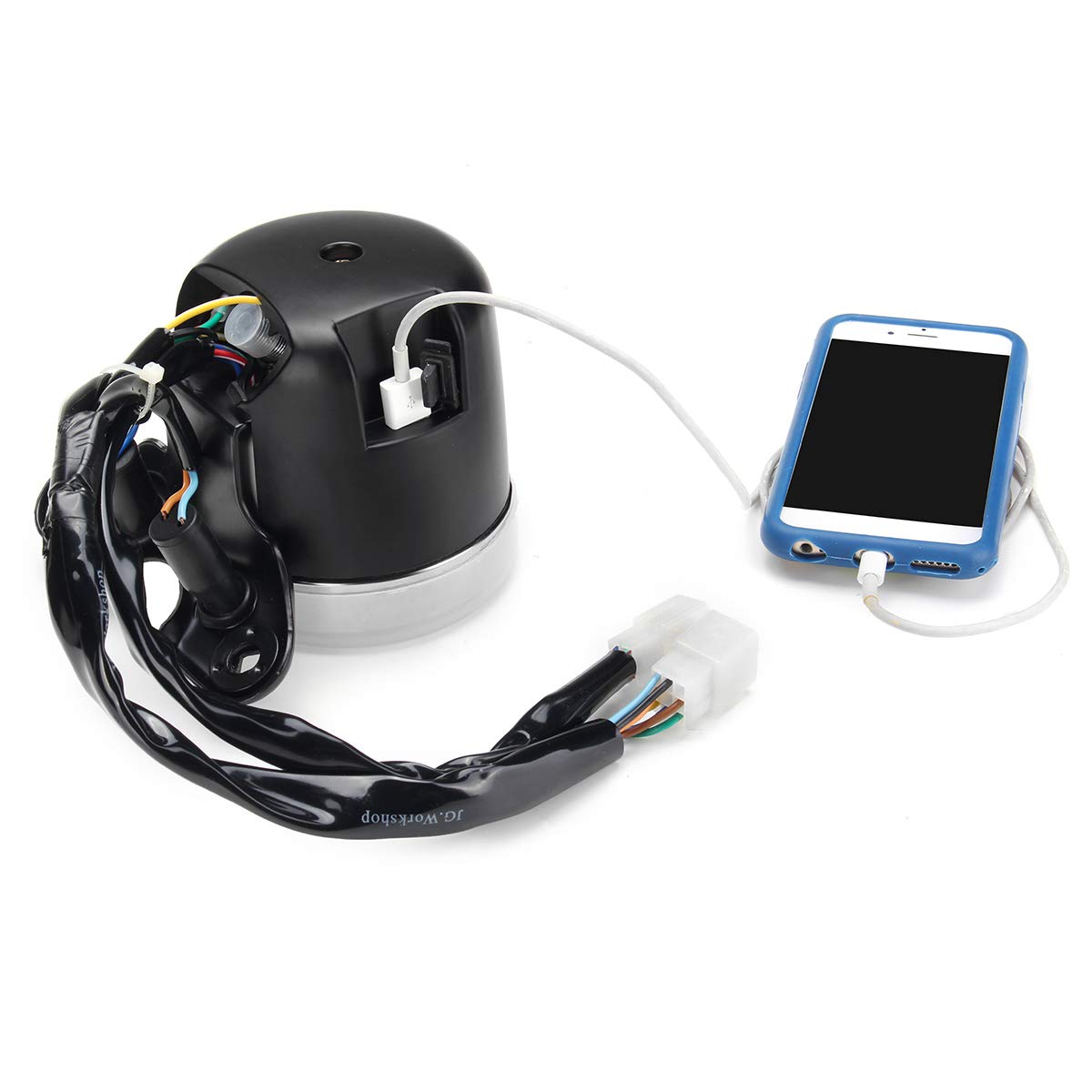 YONGYAO Motorcycle USB Charger with Speedometer, Oil Gauge & LED Signal Light - Retro Multifunction Gear Display for Harley, Cruiser, Touring Bikes (Perfect for Night Riding & Long Distance Travel)