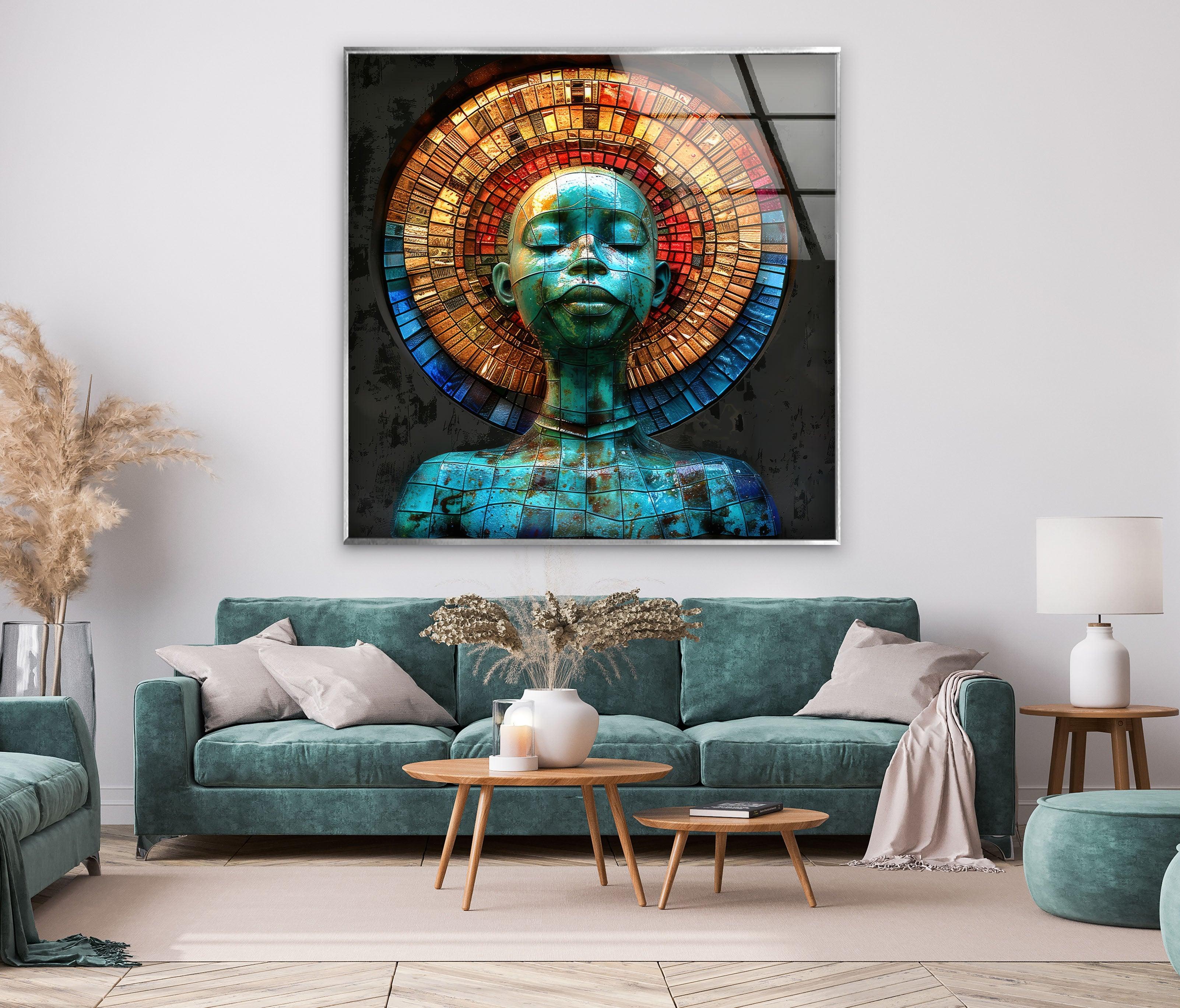 Vibrant Stained Glass Mosaic Wall Art - Handcrafted Home Decor for Living Room, Bedroom, or Office - Perfect Gift for Housewarming & Interior Design