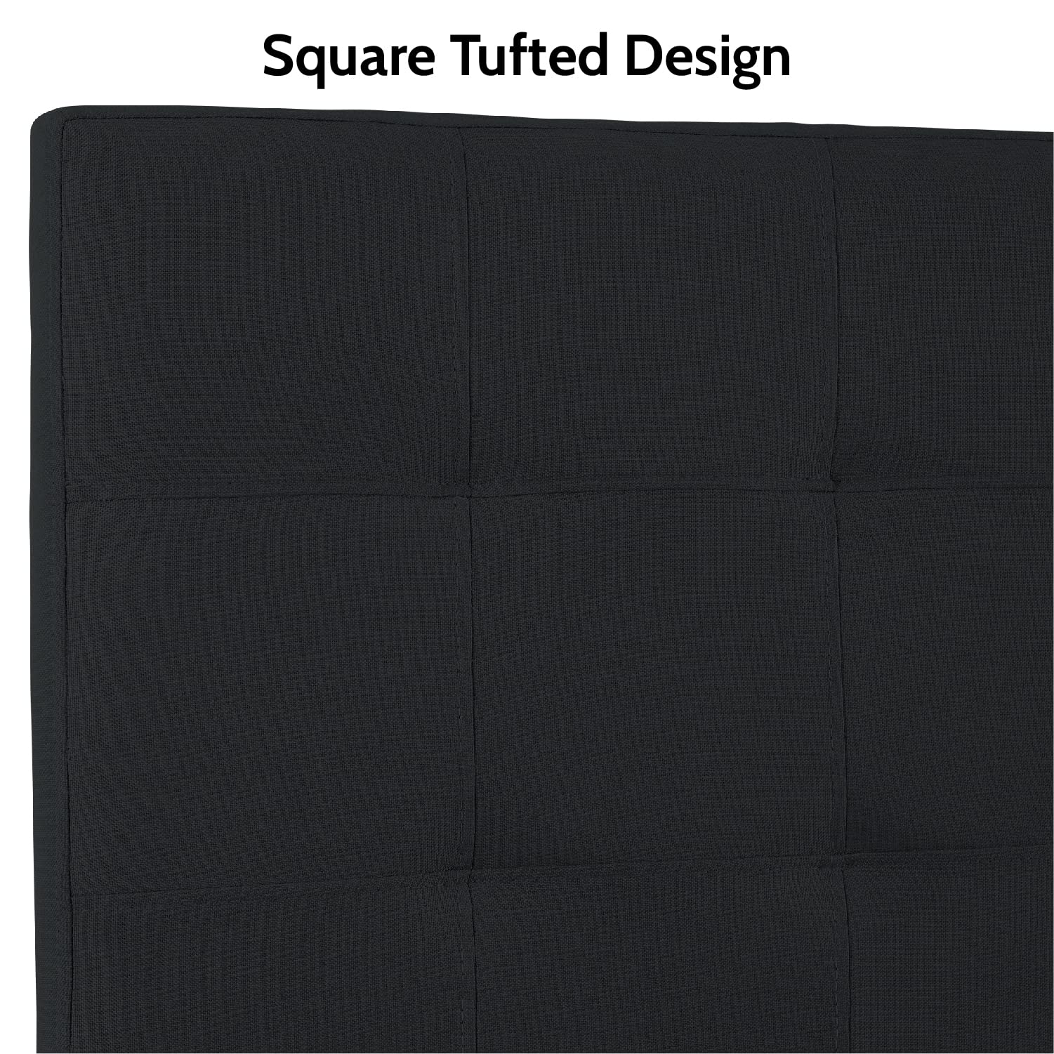 Naomi Home Jessenia Upholstered Tufted Headboard for Full Size Bed - 12 Adjustable Positions, Wall Mounted Linen Fabric Backboard (Black) - Perfect for Modern Bedrooms, Guest Rooms & Small Space Living