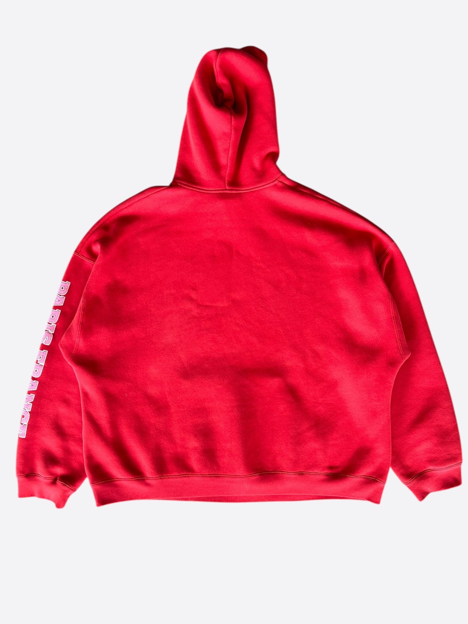 Balenciaga Red & White Maison Logo Hoodie for Men & Women - Stylish Streetwear Pullover for Casual Outfits & Urban Fashion