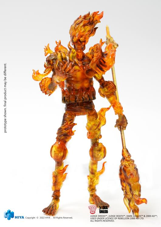 1/18 Scale HIYA 4-Inch Action Figure - Exquisite Mini Series Judge Dredd Judge Fire - Collectible Model for Display & Diorama Scenes