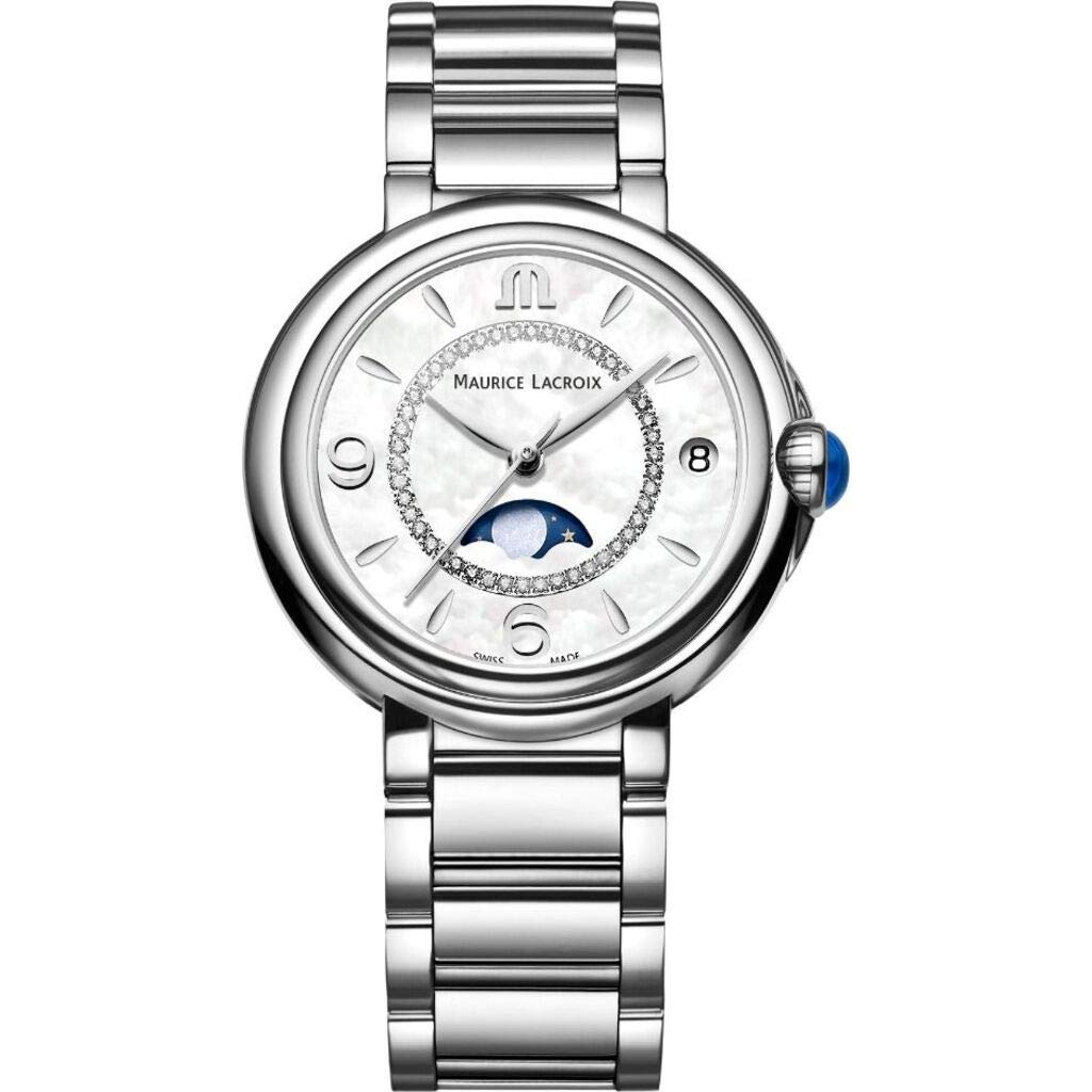 Maurice Lacroix Fiaba Moonphase Watch for Women - Luxury Stainless Steel Dress Watch with Moon Phase Indicator | Perfect for Formal Events, Business Meetings & Special Occasions