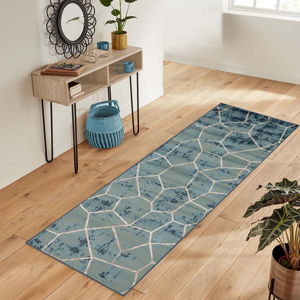 Modern Vegas Abstract Tile Pattern Indoor Area Rug - Non-Slip Soft Living Room Carpet for Home Decor, Bedroom, Office