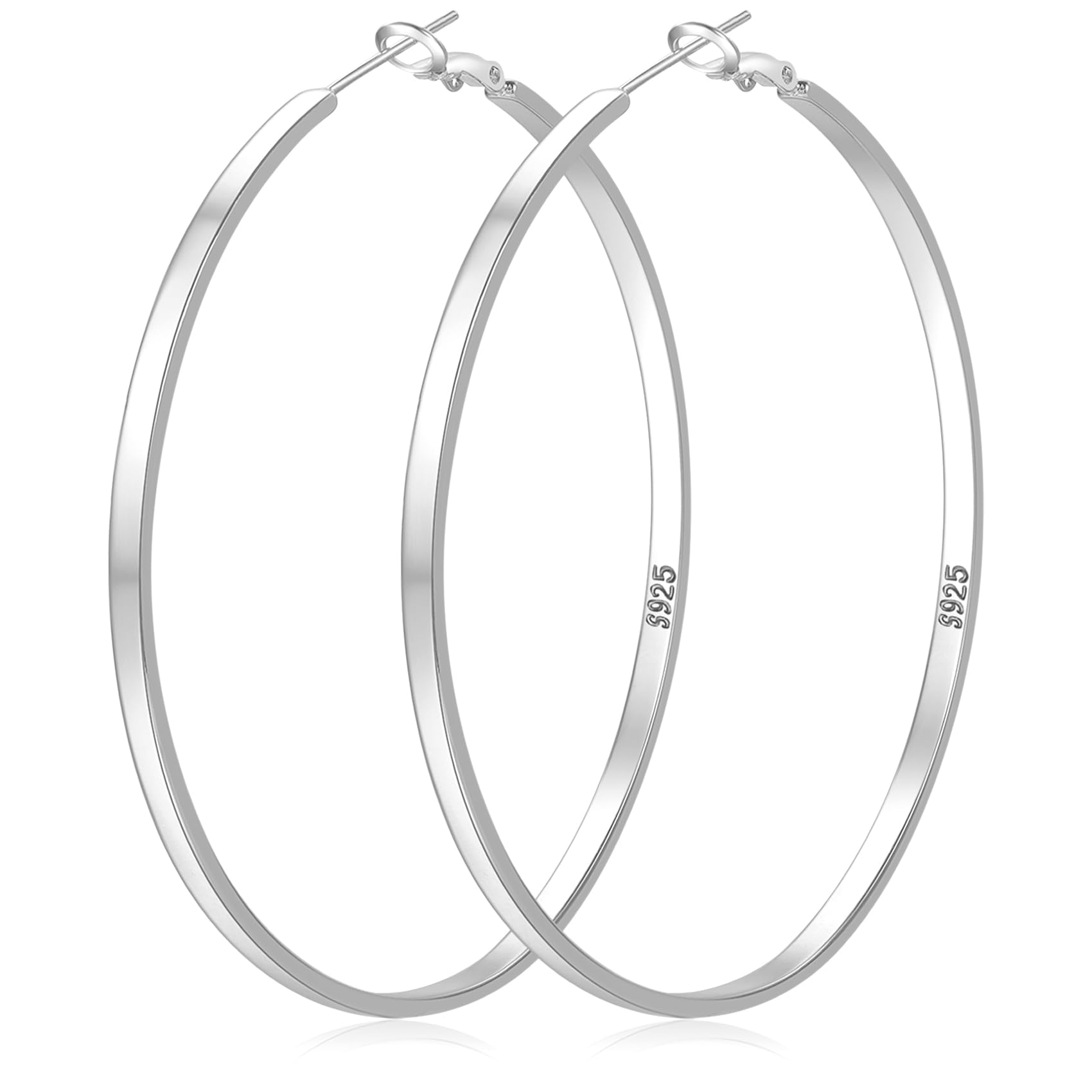 Senteria 925 Sterling Silver Hoop Earrings - Lightweight Hypoallergenic Large Hoop Earrings for Women | Perfect for Everyday Wear, Parties & Gifts
