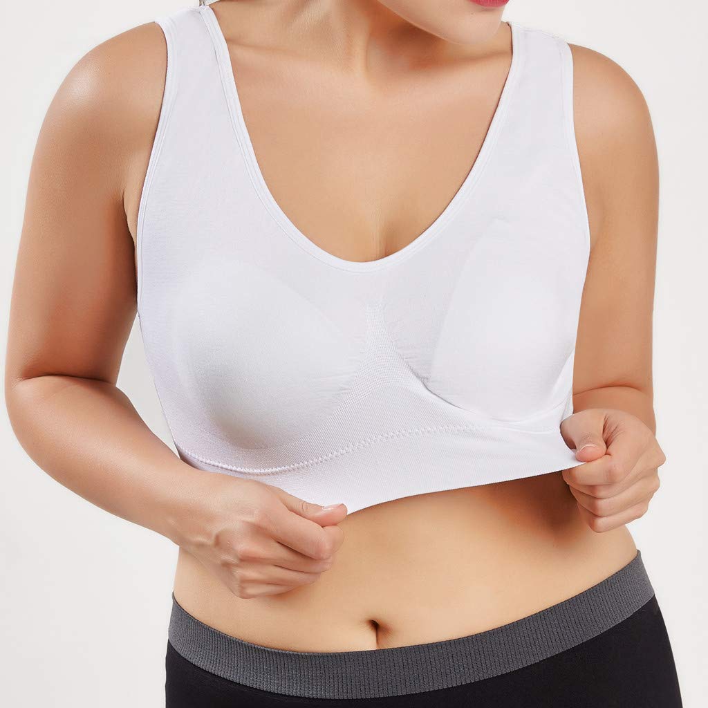 Plus Size Women's Sports Bras - Ultra-Thin Full Coverage Yoga Bra for Fitness & Workouts - Breathable Comfort in Pure White (XXXXL) - Perfect for Gym, Running, and High-Intensity Training