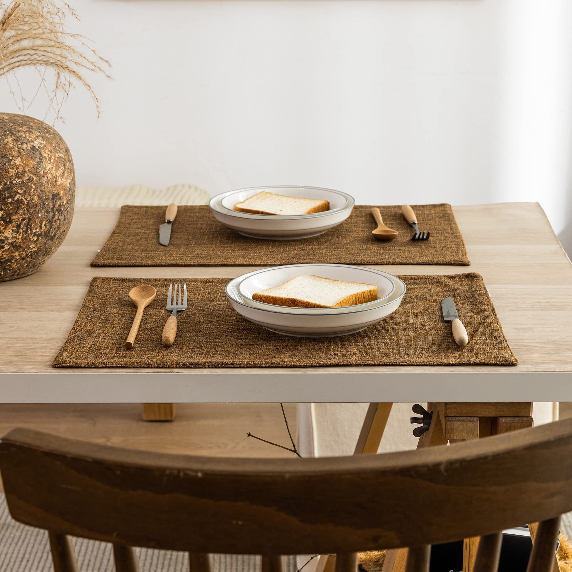 Kevin Textile 4-Pack Faux Linen Heat Resistant Placemats - 13