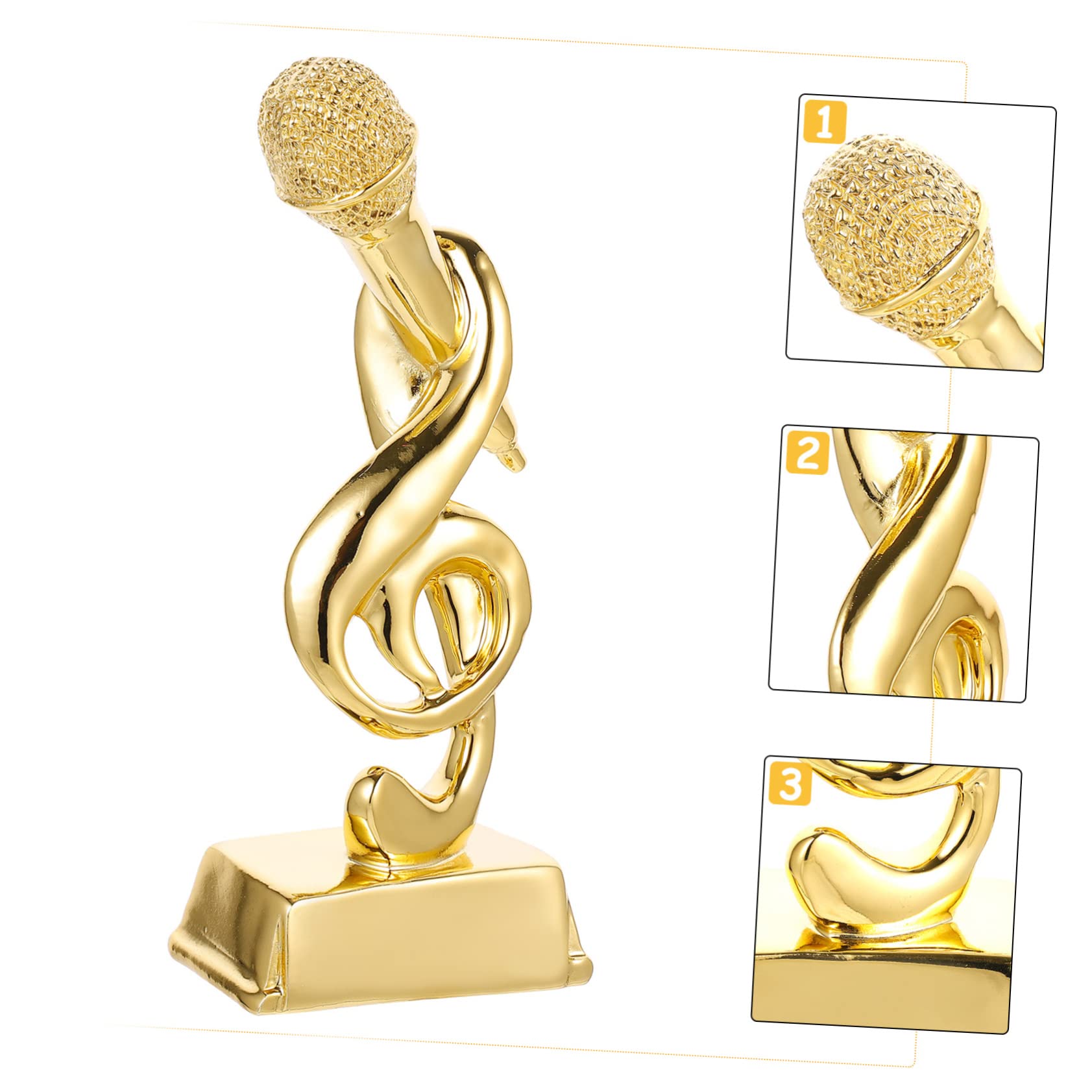 SWAYVES Music Trophy Award - Office & Microphone Competition Trophy - Perfect for Award Ceremonies, Singing Contests & Office Decor