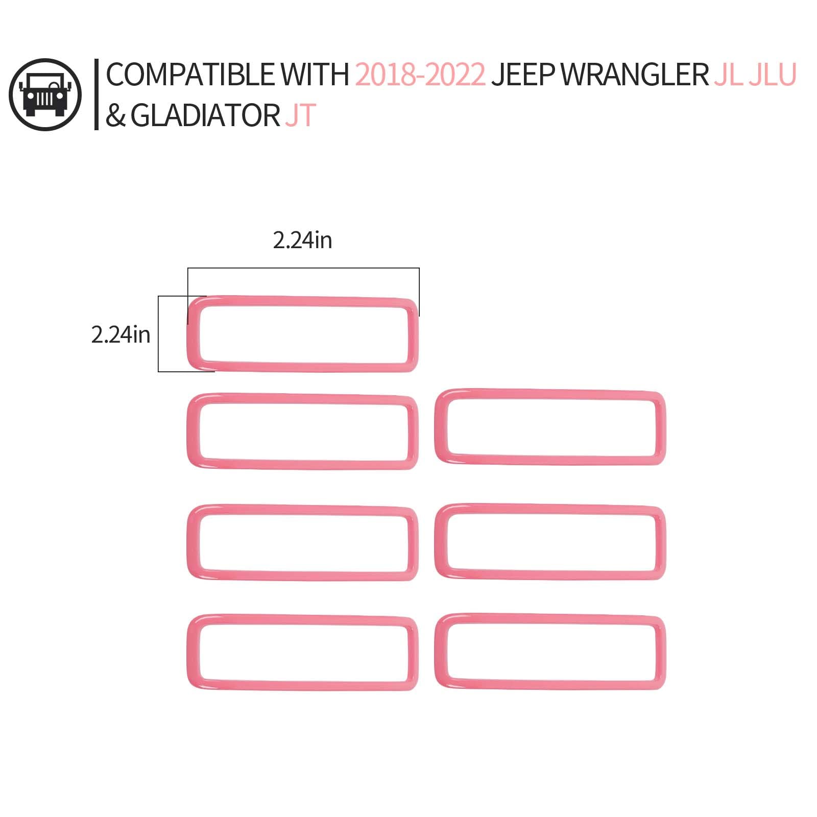 2018-2025 Jeep Wrangler JL JLU & Gladiator JT Hood Vent Cover - Durable Cowl Panel Vent Trim - Exterior Accessories (Pink) - Perfect for Off-Roading & Custom Jeep Modifications