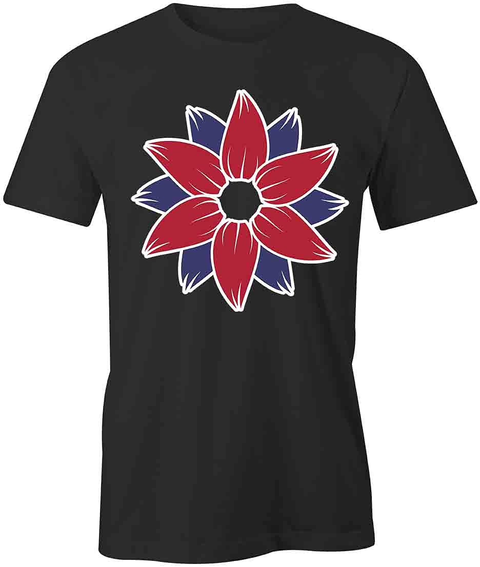Red and Blue Sunflower Graphic T-Shirt for Women & Men | Soft Cotton Printed Tee | Casual Wear, Summer Outfits, Festival Fashion