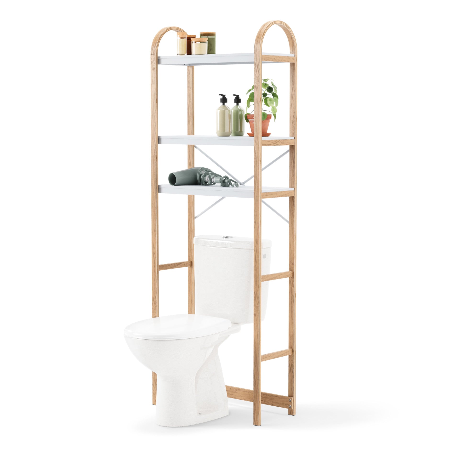 Bellwood Over the Toilet Shelf - Space Saving Bathroom Storage Organizer for Towels, Toiletries & Decor - Perfect for Small Bathrooms & Powder Rooms