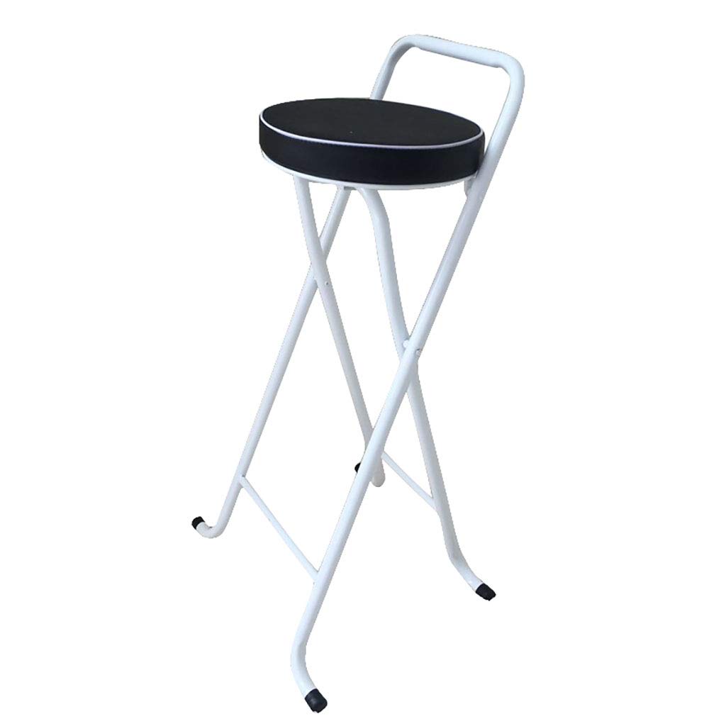 Portable Folding Bar Stool - Adjustable Height 65/75cm, Thick Padded Seat, Sturdy Metal Frame for Kitchen, Dining Room & Home Bar (3 Colors) - Perfect for Small Spaces, Indoor/Outdoor Use