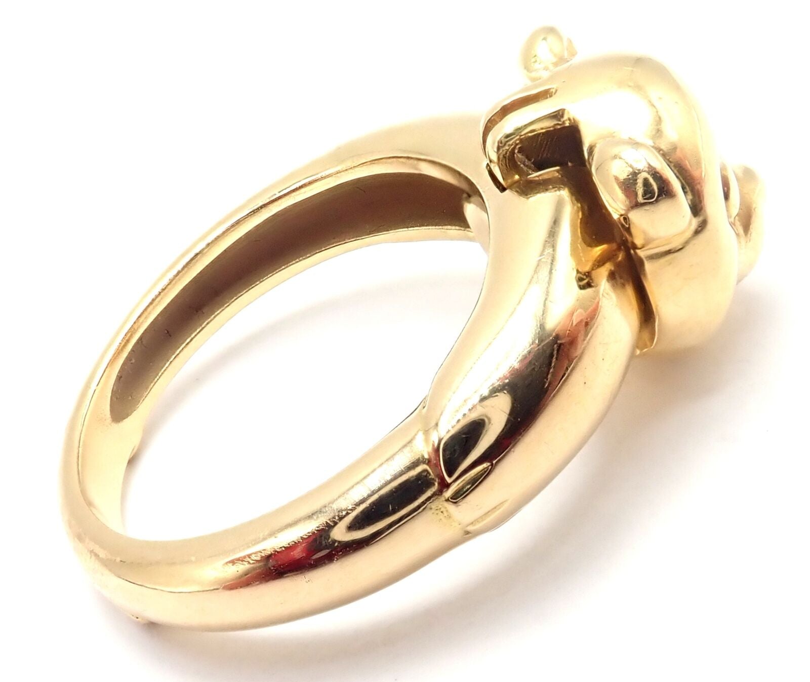 Authentic Van Cleef & Arpels 18k Yellow Gold Teddy Bear Band Ring Pendant - Luxury Jewelry Gift for Women, Perfect for Valentine's Day & Anniversary
