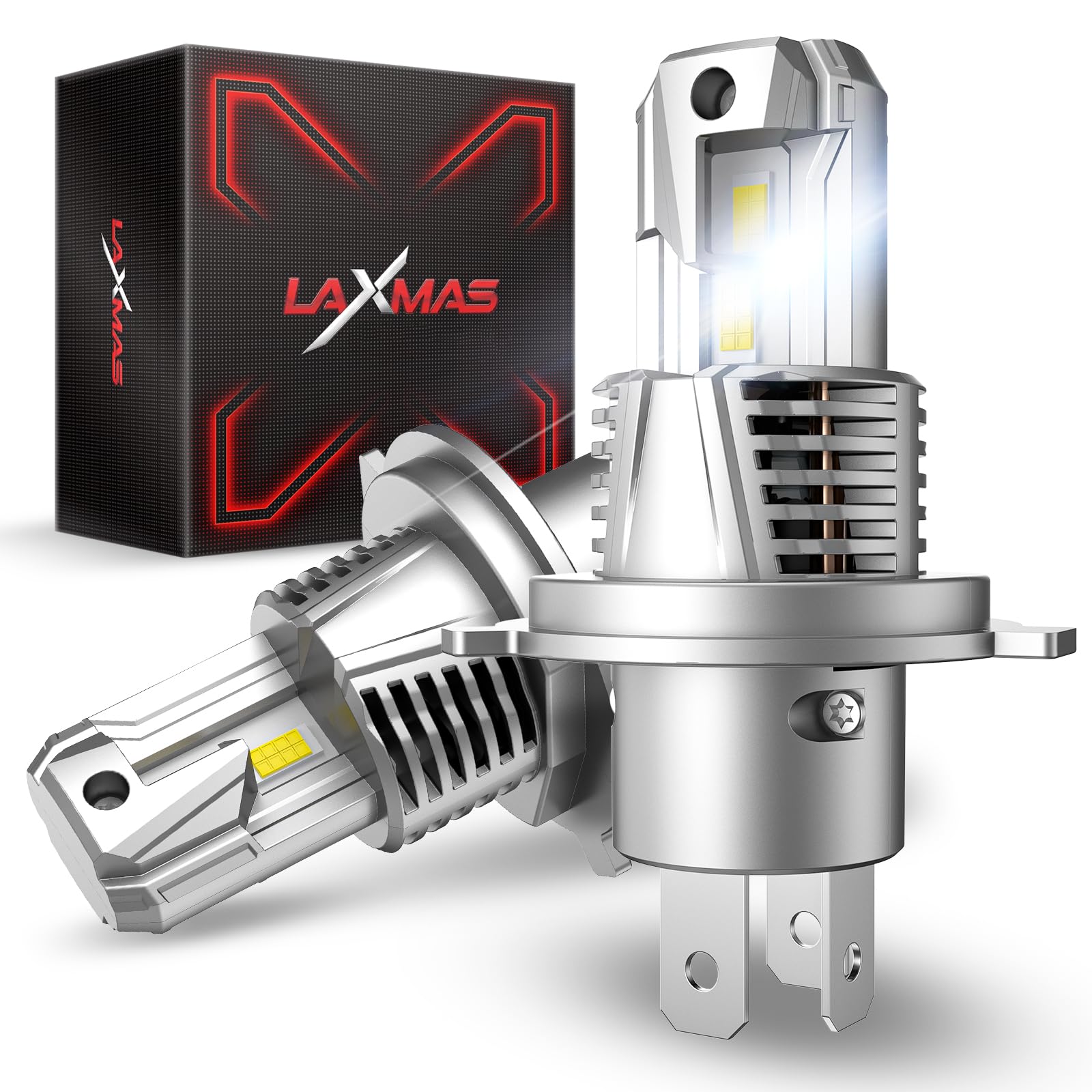 Upgraded H4/9003/HB2 LED Bulbs - 22000LM 120W 700% Brighter 6500K Cool White - Ultra Mini Wireless Hi/Lo Beam - Halogen Replacement Plug & Play - Pack of 2 - Perfect for Cars, Trucks, Motorcycles & Off-Road Vehicles