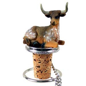 Cow Bottle Stopper with Long Horn Steer Design - Premium Wine & Liquor Bottle Sealer for Home Bar, Kitchen & Party Use - Unique Conversation Starter Gift for Cow Lovers