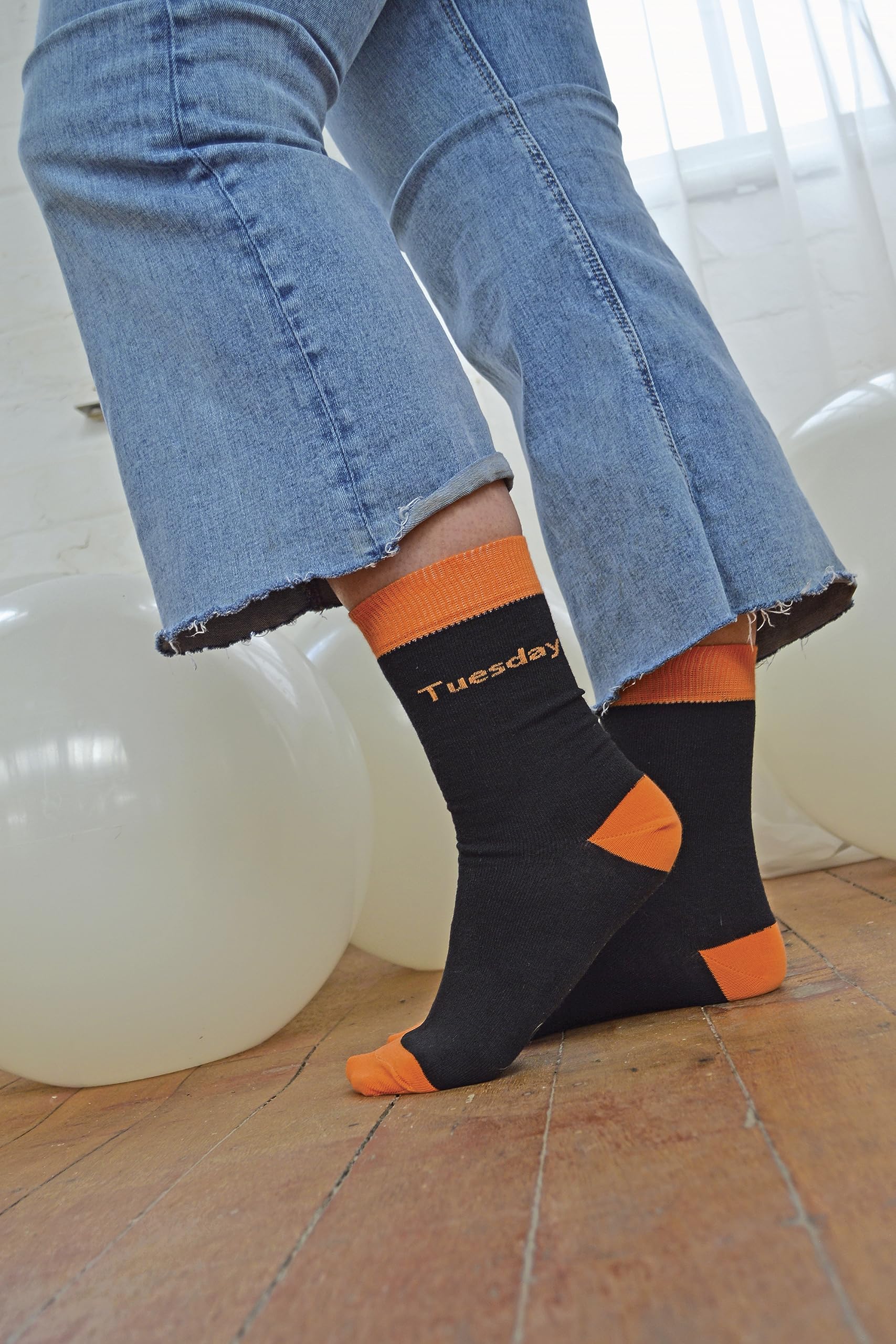 7 Pack Women's Days of the Week Socks - Novelty Dress Socks for Ladies | Fun & Comfortable Black Socks for Work, Gifts & Everyday Wear