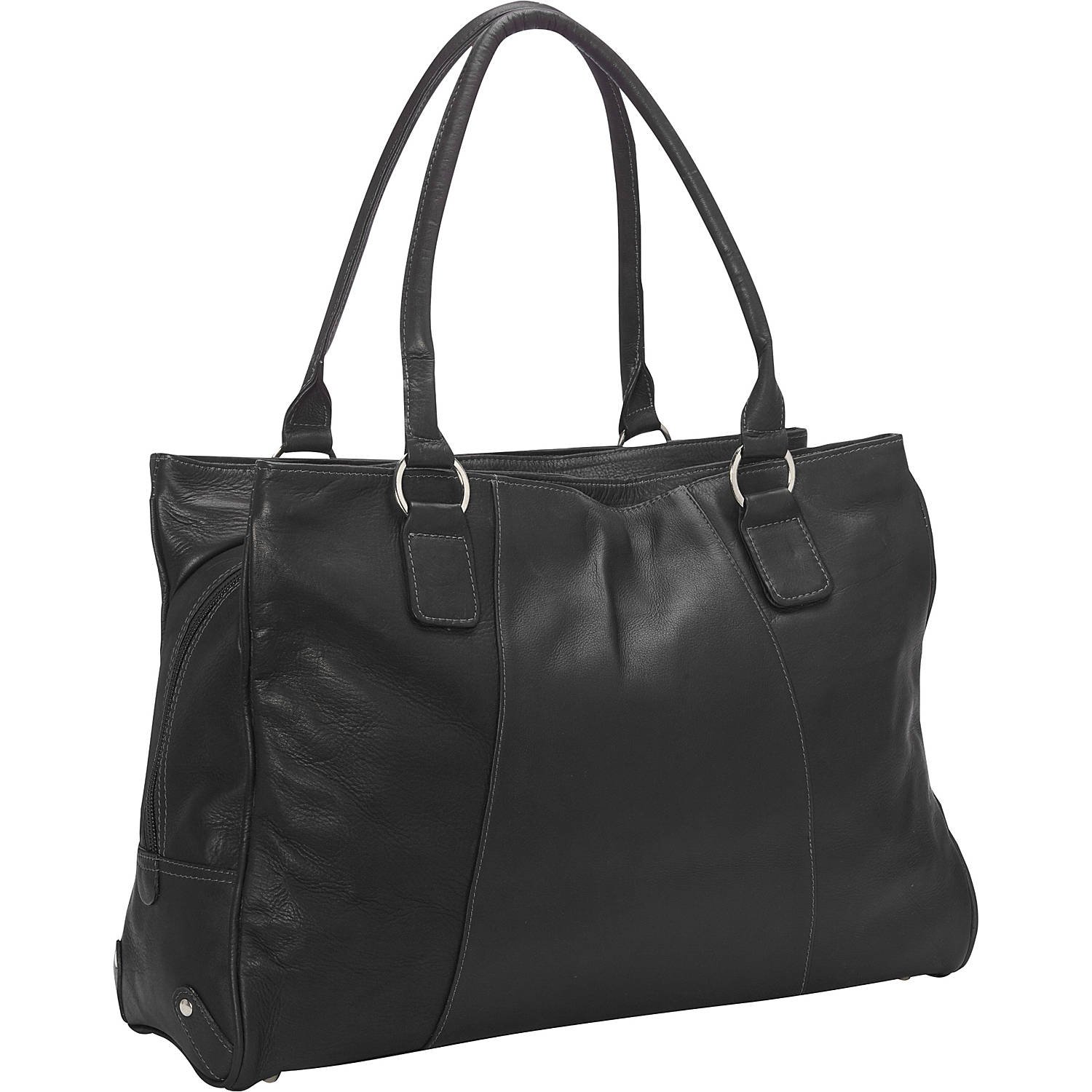 Premium Laptop Travel Tote Bag for Women & Men - Water-Resistant 15.6 Inch Laptop Briefcase - Business Work Commute, College, Airplane Carry-On - Black (One Size)