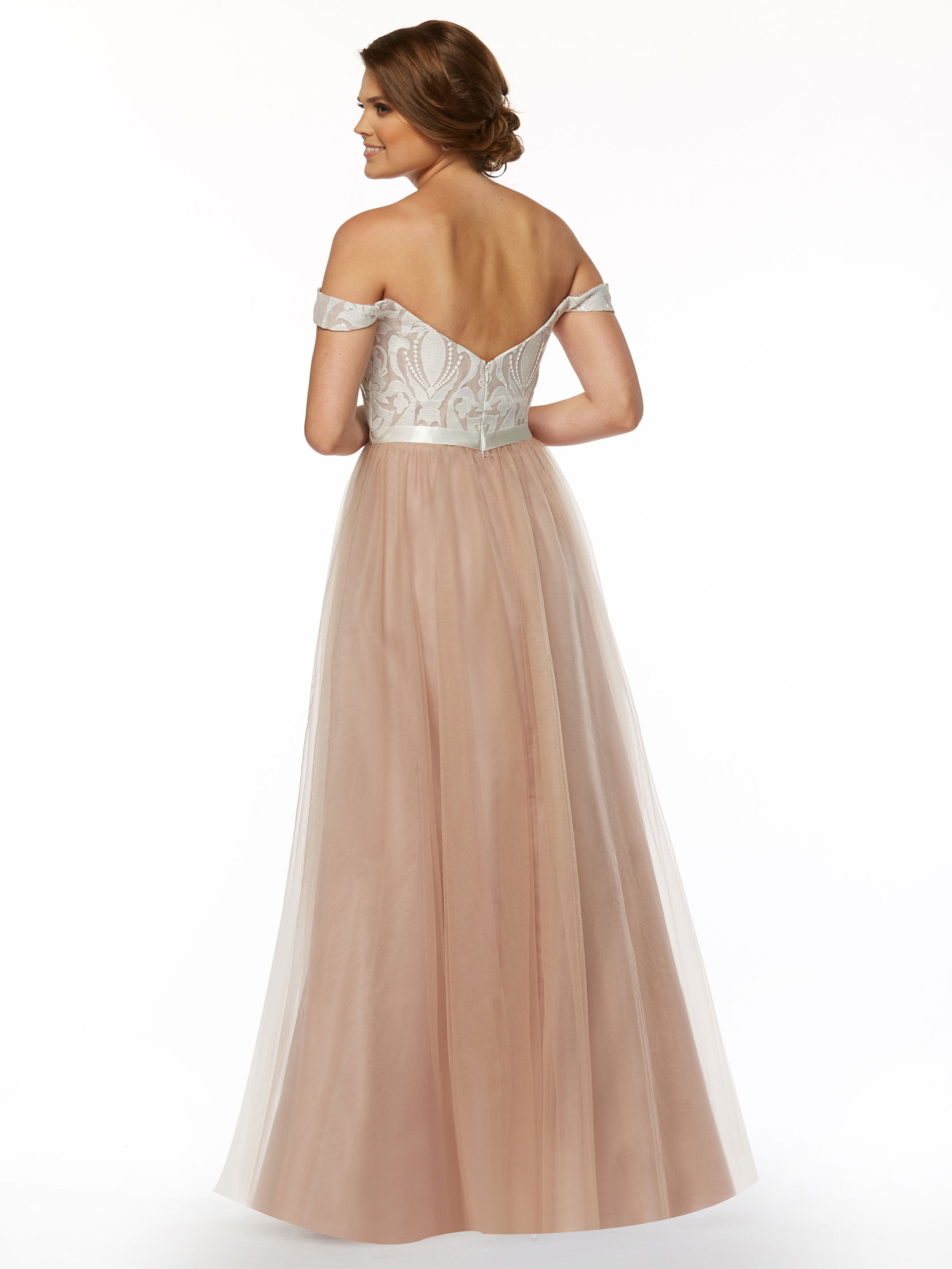 Elegant Off-the-Shoulder Sequin Lace A-Line Bridesmaid Dress - Perfect for Weddings, Prom & Formal Events