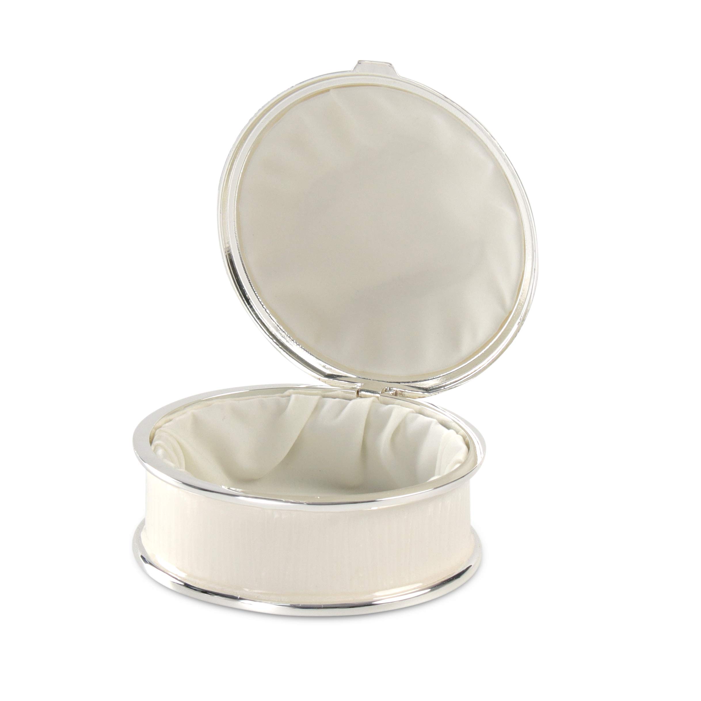 LASODY Round Pearl Metal Jewelry Box - Elegant Jewelry Organizer & Storage Chest for Necklaces, Rings, Earrings - Perfect Gift Box for Women | Great for Bedroom Dresser, Vanity Table & Travel Accessories