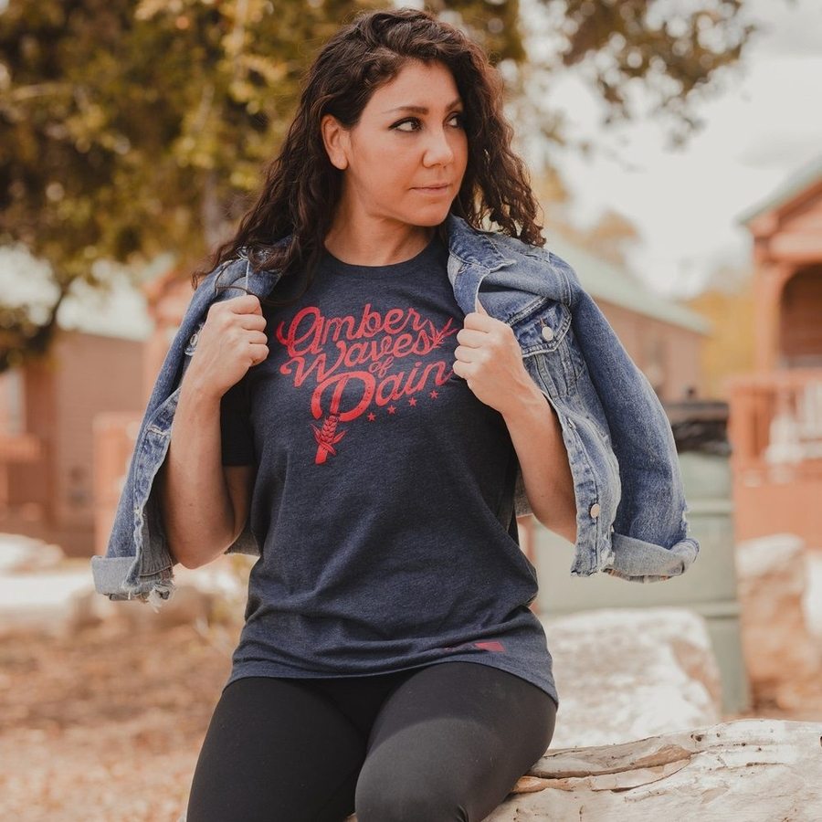 Women's Amber Waves Boyfriend Fit T-Shirt in Midnight Navy - Comfortable Casual Tee for Everyday Wear, Outings & Relaxing at Home