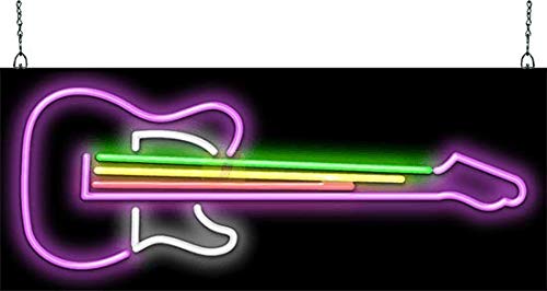 Vintage Style Electric Guitar Neon Sign Wall Art - Cool LED Decor for Music Lovers, Bars & Man Caves - Perfect for Bedroom, Game Room & Music Studio Lighting