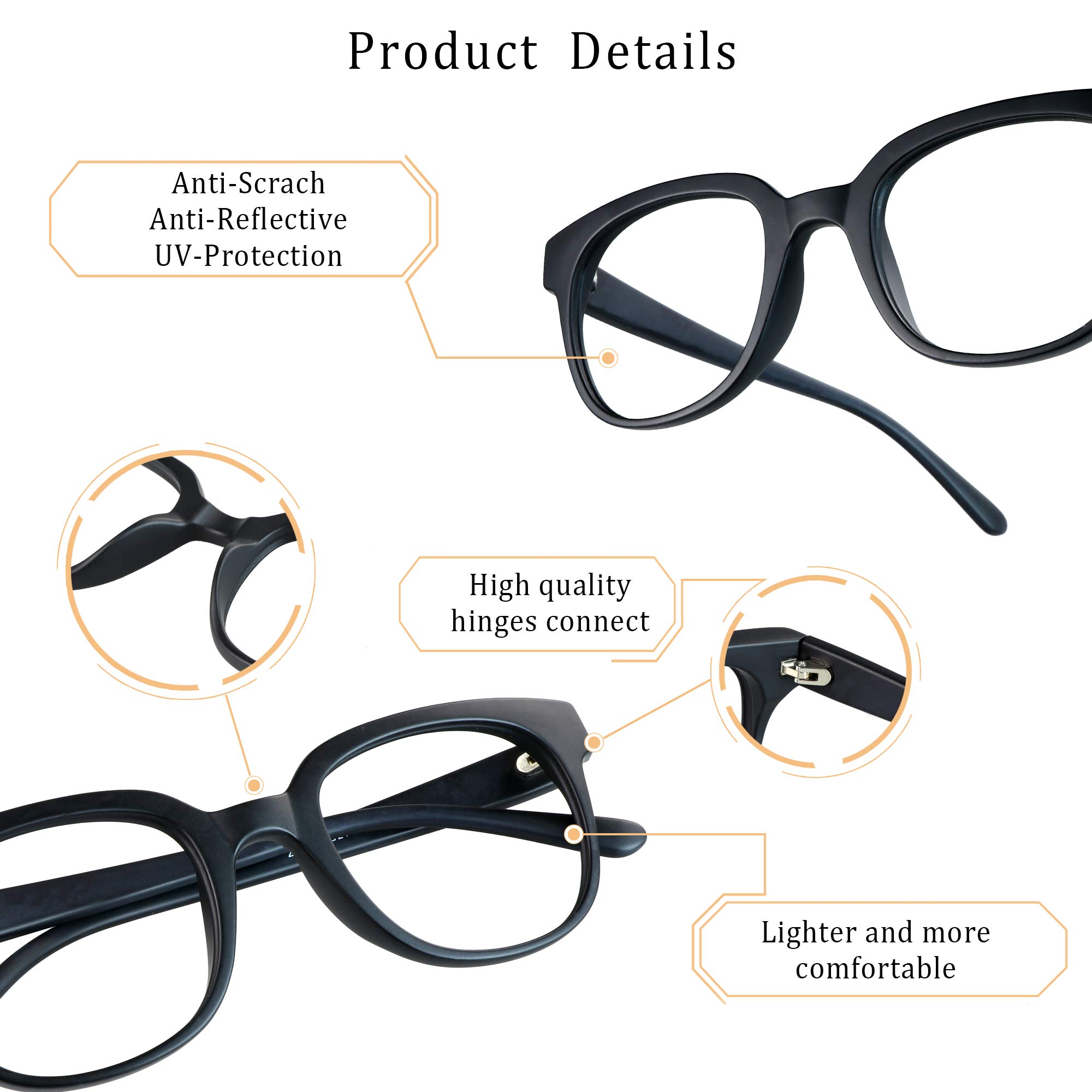 LifeArt Blue Light Blocking Glasses - Anti Eyestrain Computer Reading Glasses for Men & Women | Reduce Digital Eye Strain for Work, Gaming & Screen Time
