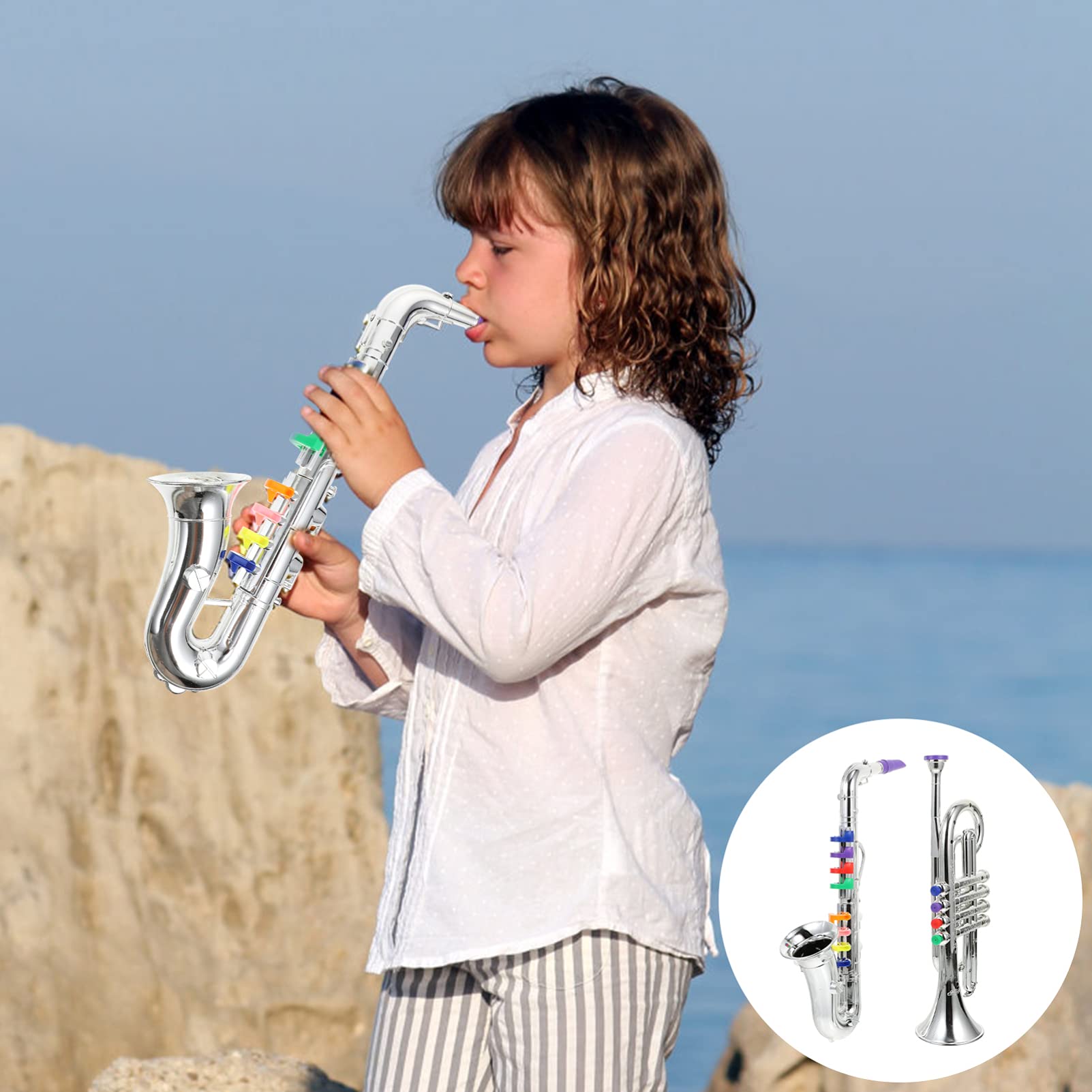Zerodeko 2Pcs Musical Instruments Toy Set for Toddlers - Saxophone & Puzzle Educational Toys for Kids | Perfect for Early Learning, Music Exploration & Sensory Play