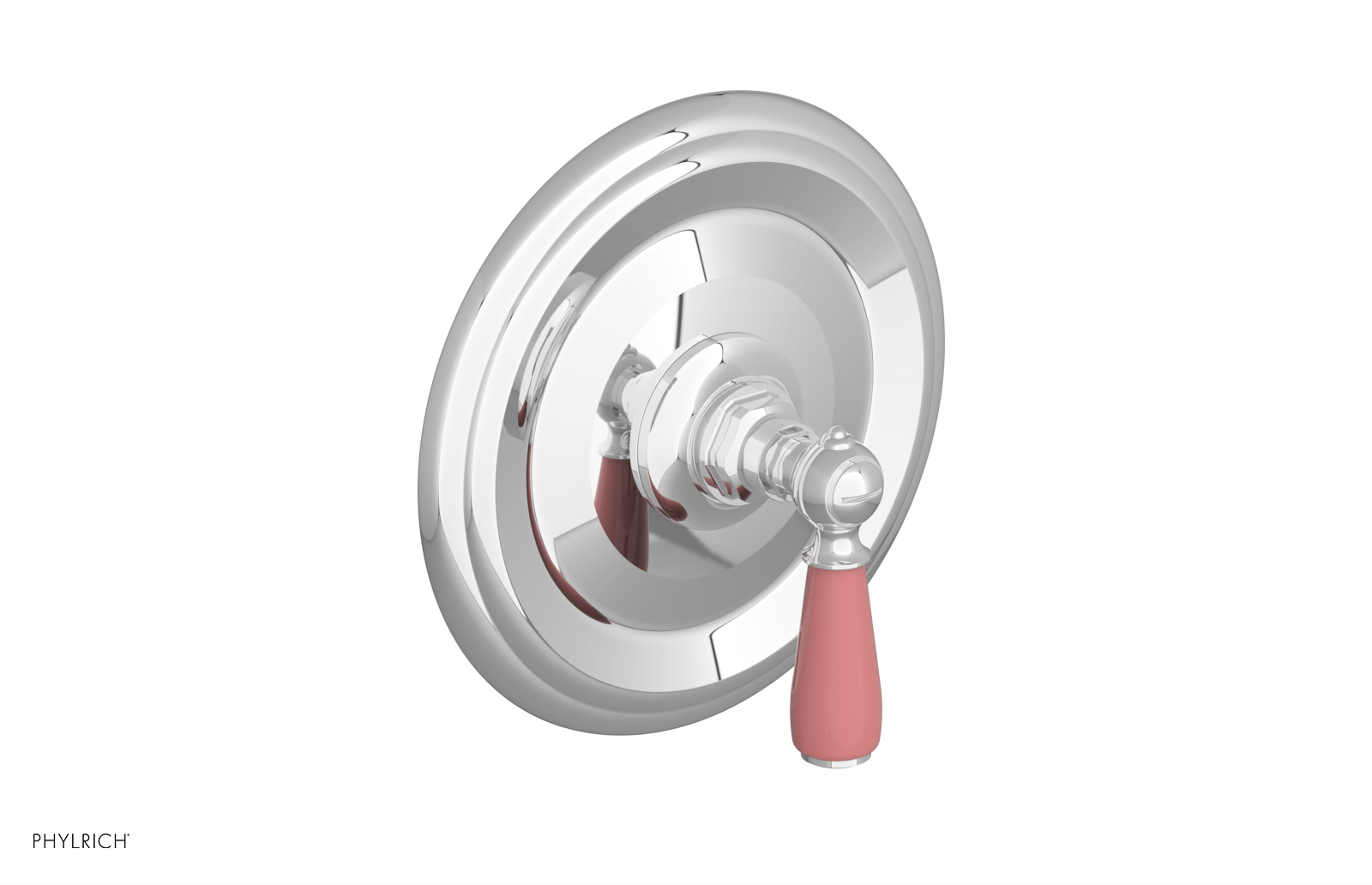 Jamestown Pressure Balance Shower Plate & Handle Trim with Pink Accents - 4