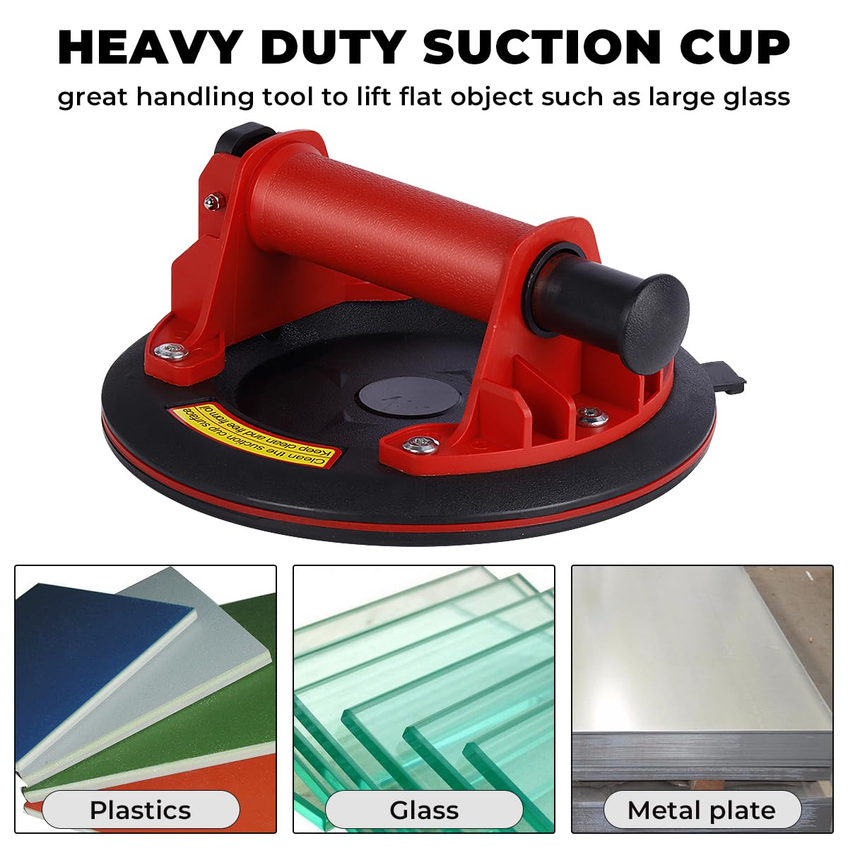 **Heavy Duty Glass Suction Cups (2 Pack) – 240 lbs Load Capacity, Vacuum Handle for Lifting Large Glass, Tiles & Windows – Includes Carrying Case (8
