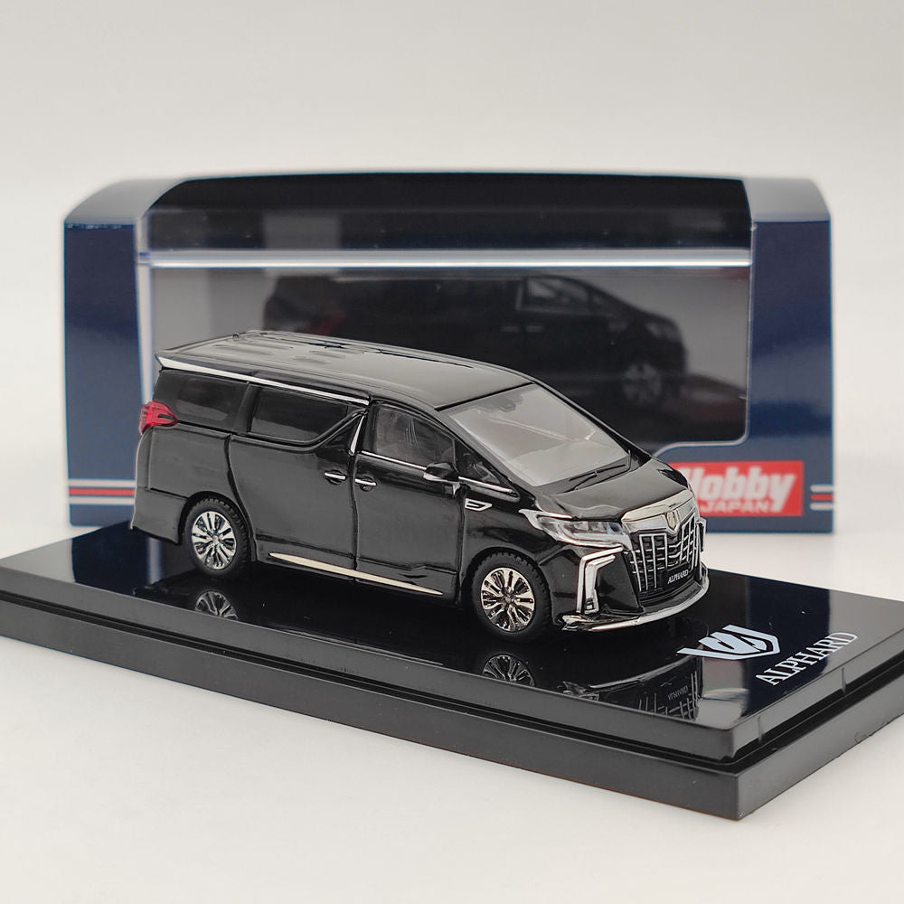 1/64 Scale Hobby Japan Toyota Alphard (H30W) Custom Black Diecast Model Car - Collectible Toy Gift for Car Enthusiasts & Display for Home, Office, or Showcase