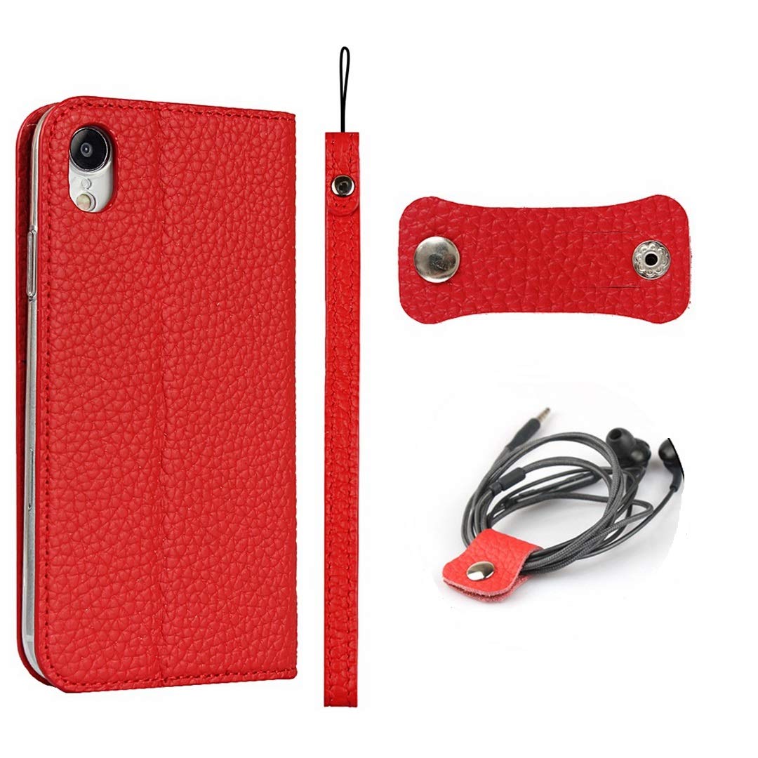 Premium Genuine Cowhide Leather Wallet Case for iPhone XR (6.1