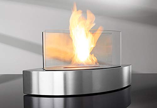 Sharper Image Stainless Steel Tabletop Fireplace - Indoor Electric Fireplace for Home, Office, and Outdoor Use - Perfect for Cozy Ambiance and Decoration