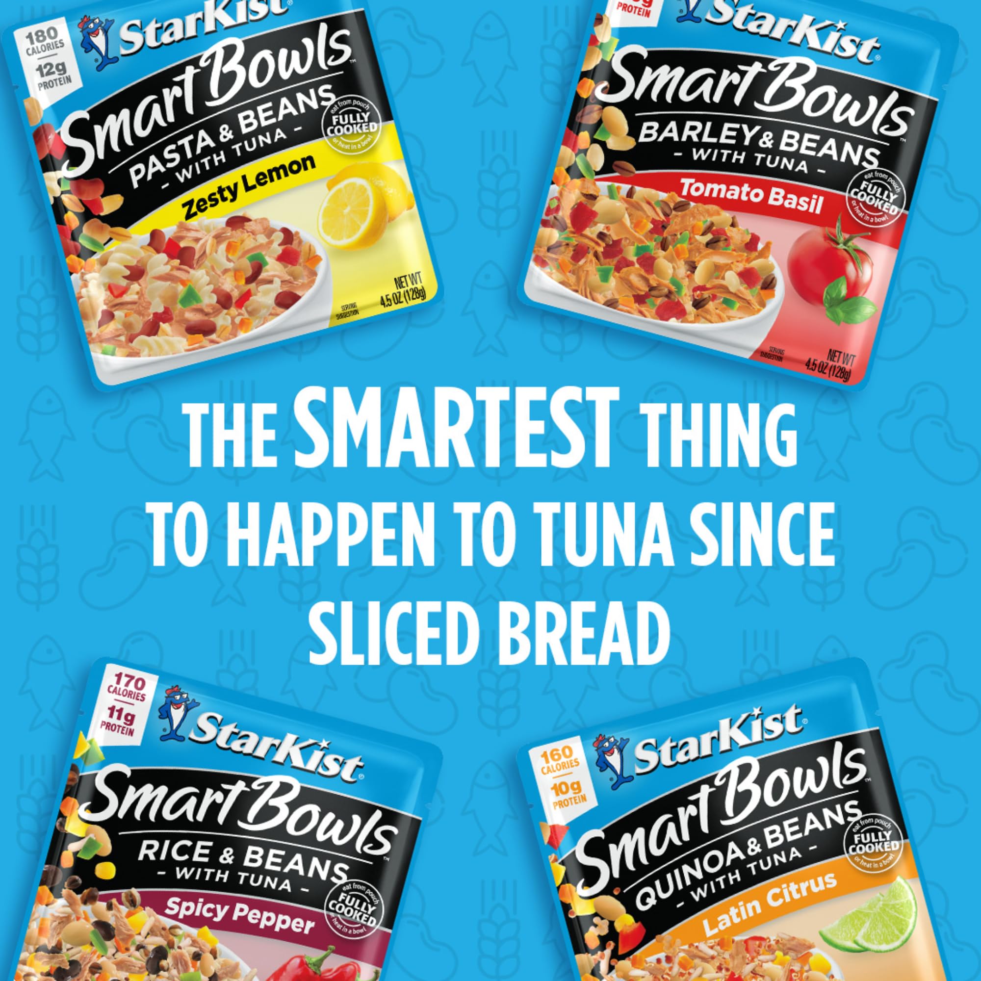 Starkist Smart Bowls Tomato Basil Barley & Beans Tuna, 4.5 oz (Pack of 3) - Healthy Ready-to-Eat Meal for Office Lunch, Quick Dinner & On-the-Go Snacks