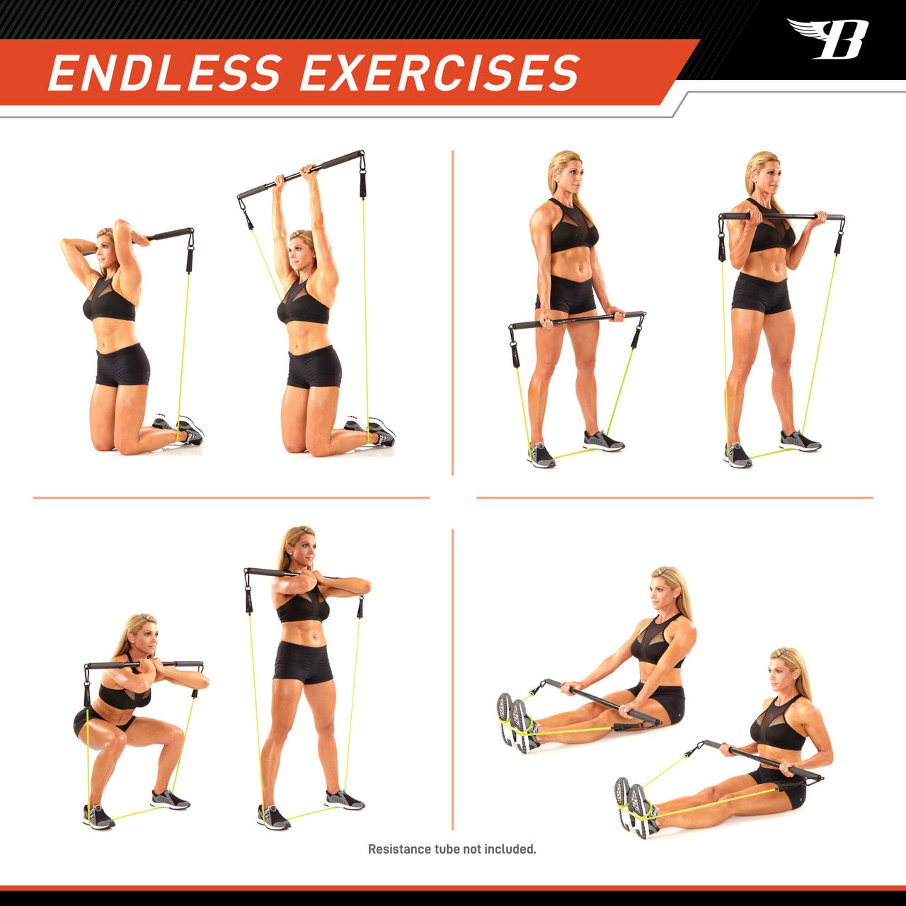 Bionic Body BBEB 020 Exercise Bar - Portable Home Gym Equipment for Strength Training, Pull Ups & Workouts - Perfect for Home, Office & Travel Fitness