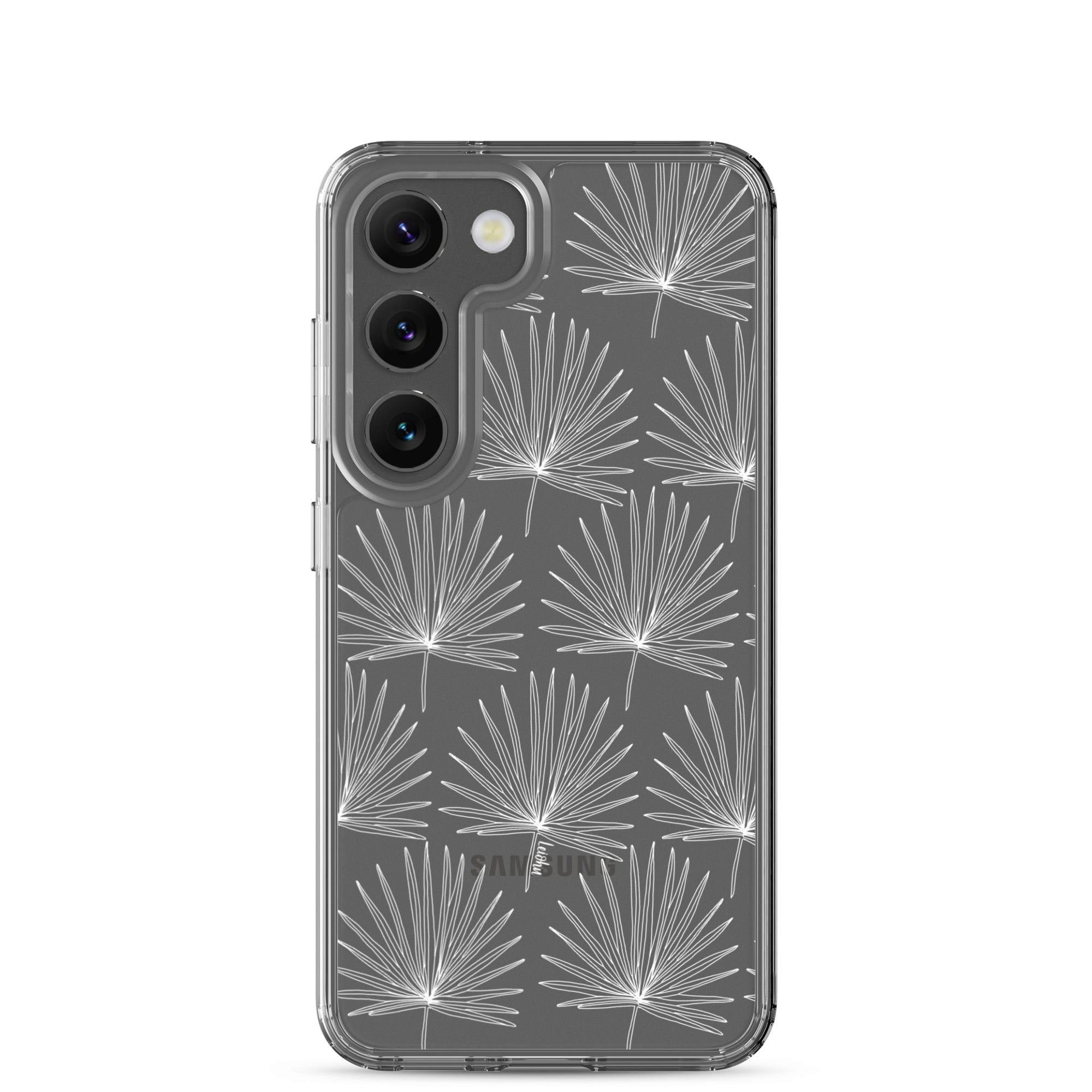 Fan Palm Clear Phone Case for Samsung Galaxy - Slim Protective Cover with Scratch Resistance for Everyday Use & Travel