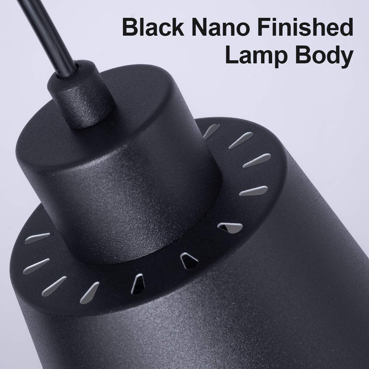 Modern Black Pendant Light with 5.94in Metal Shade - Adjustable Hanging Light Fixture for Kitchen Island, Dining Room, Bar | Perfect for Christmas Gifts & Home Decor