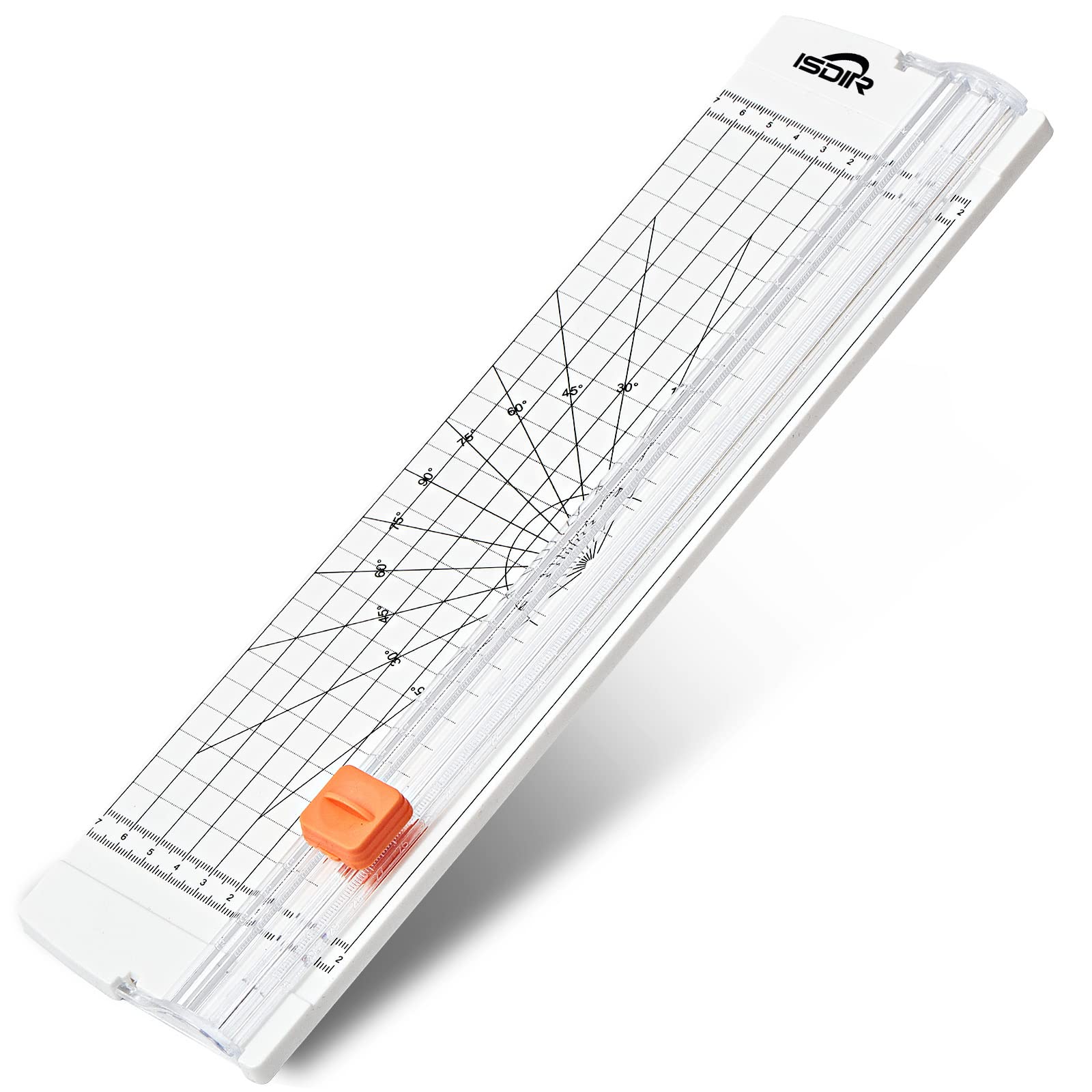 ISDIR 12 Inch Titanium A4 Paper Cutter - Automatic Safety Trimmer for Scrapbooking, Craft Paper, Coupons, Labels & Cardstock (White) | Perfect for Office, School, Home DIY Projects & Professional Crafting