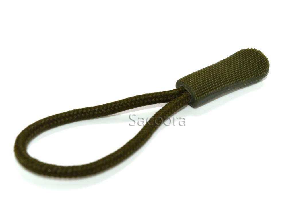 10-Pack Heavy Duty Zipper Pulls - Military Green Zipper Tabs, Cord Pulls & Zip Fixers for Backpacks, Jackets, Luggage, Purses - Upgrade Your Gear with Durable Zipper Extensions (Great for Outdoor, Travel & Daily Use)