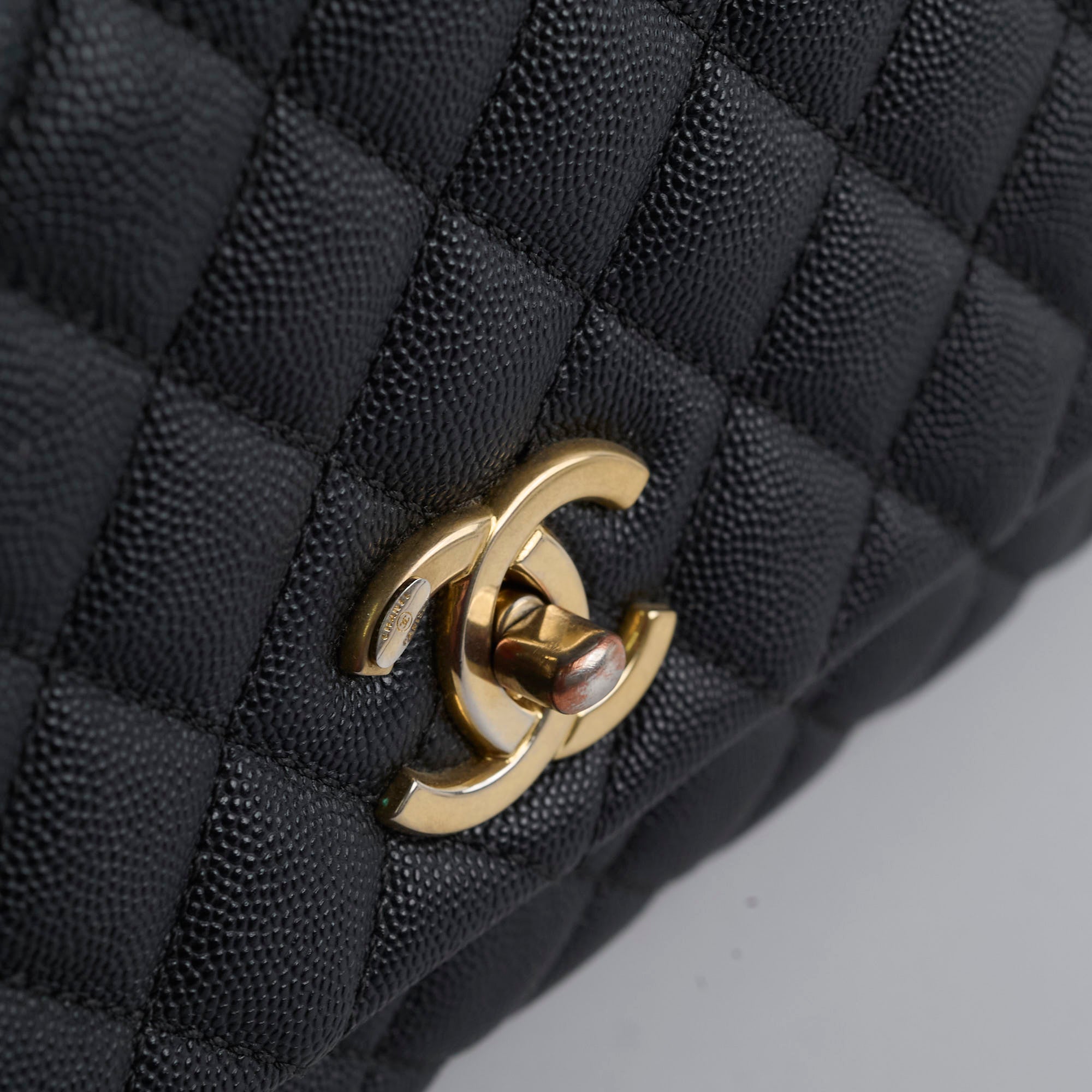 Chanel Medium COCO Handle Bag in Black Caviar Leather - Perfect for Work, Evening Events & Luxury Fashion Accessories