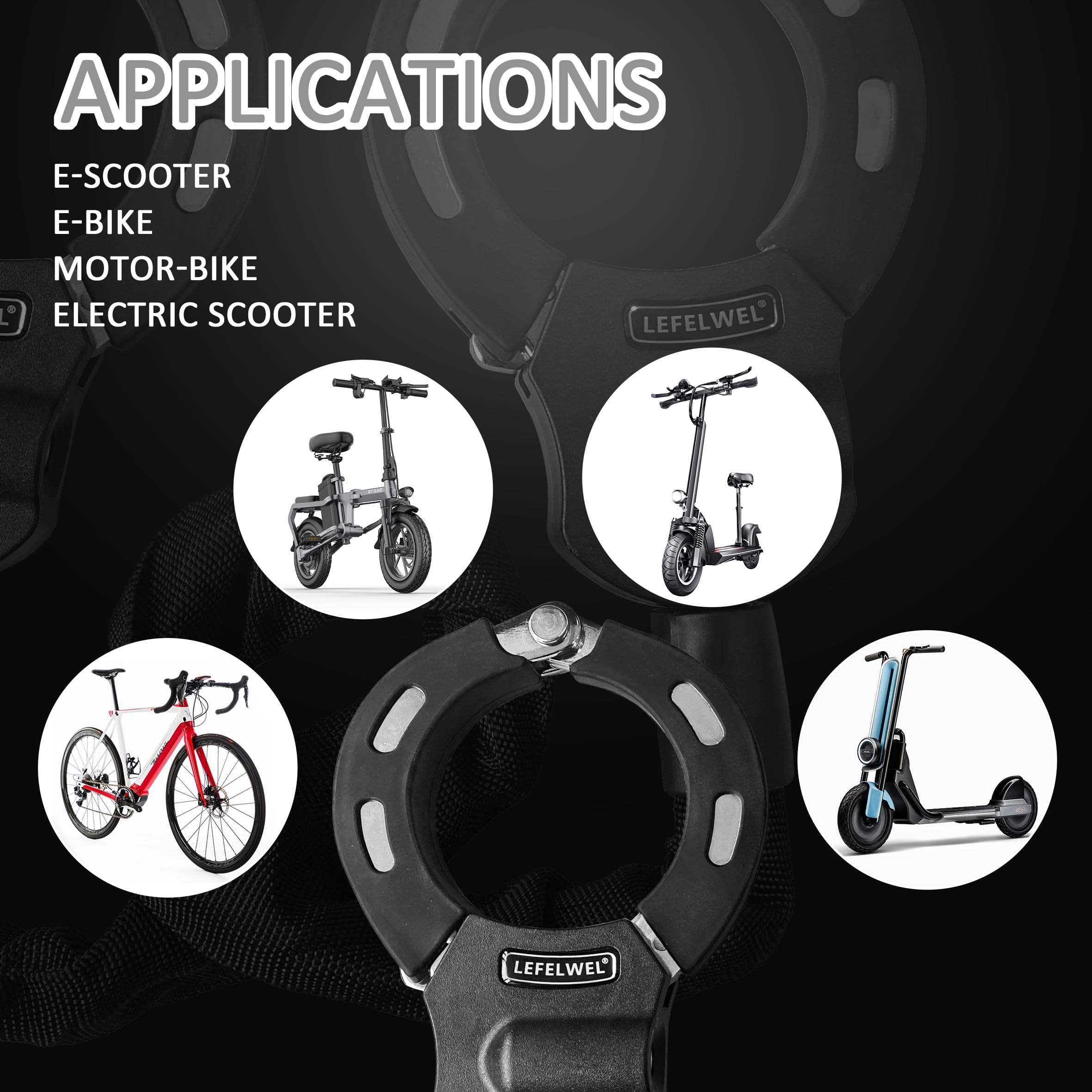 Best Anti-Theft Electric Scooter Lock - Heavy Duty Bike Chain Lock with Storage Bag | Secure Xiaomi & Segway Scooters | Perfect for Urban Commuting & Outdoor Adventures