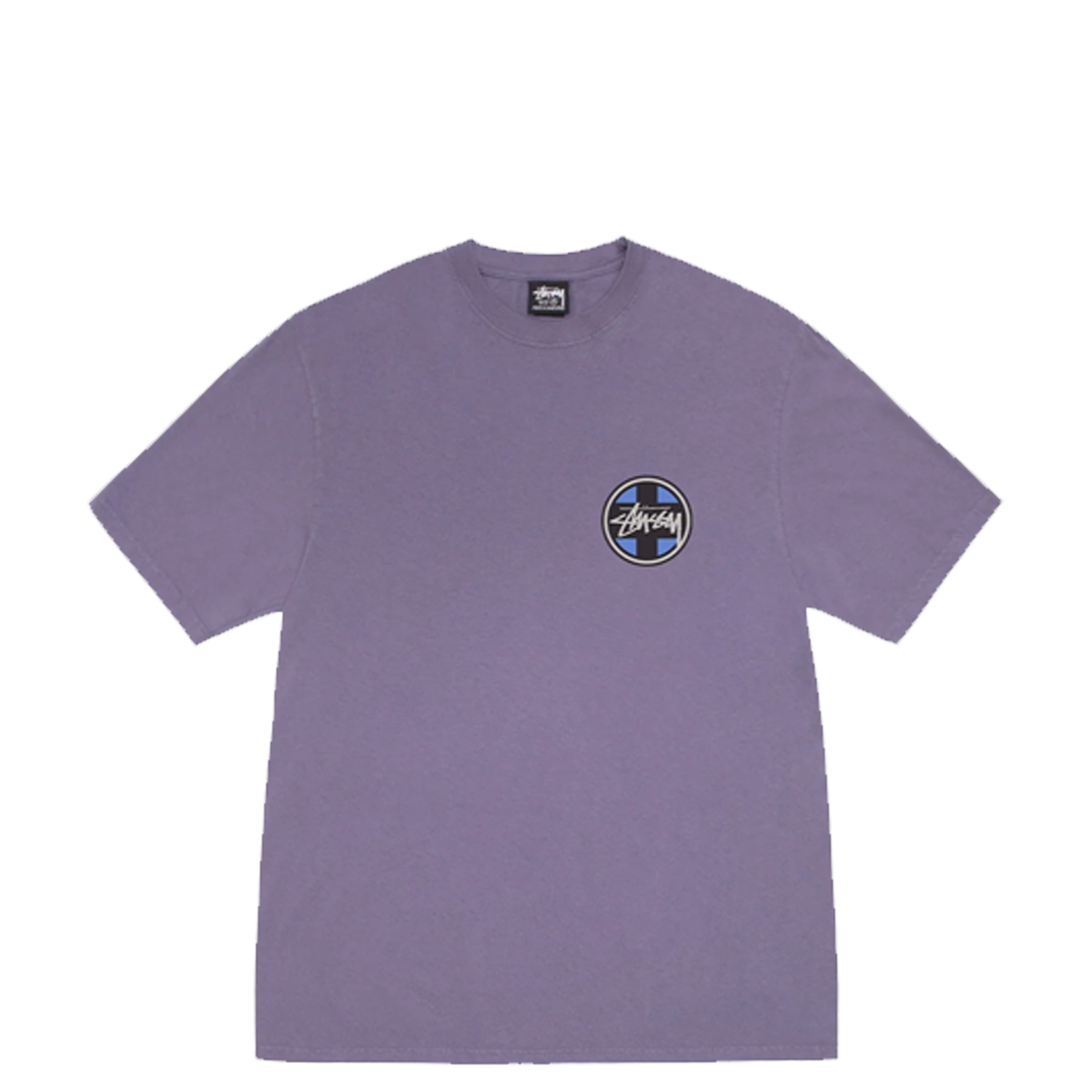 Cross Dot Tee - Soft Pigment Dyed Grape Purple T-Shirt for Men & Women | Casual Wear, Street Style, Everyday Outfit