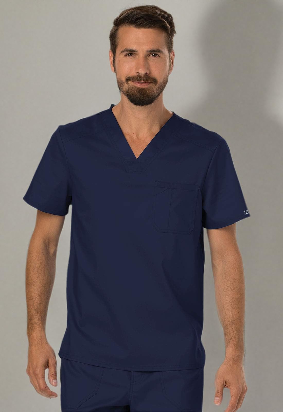 Cherokee Men's Scrubs Top - Comfortable Workwear with Tuckable V-Neck Design (WW690) | Perfect for Nurses, Doctors & Healthcare Professionals