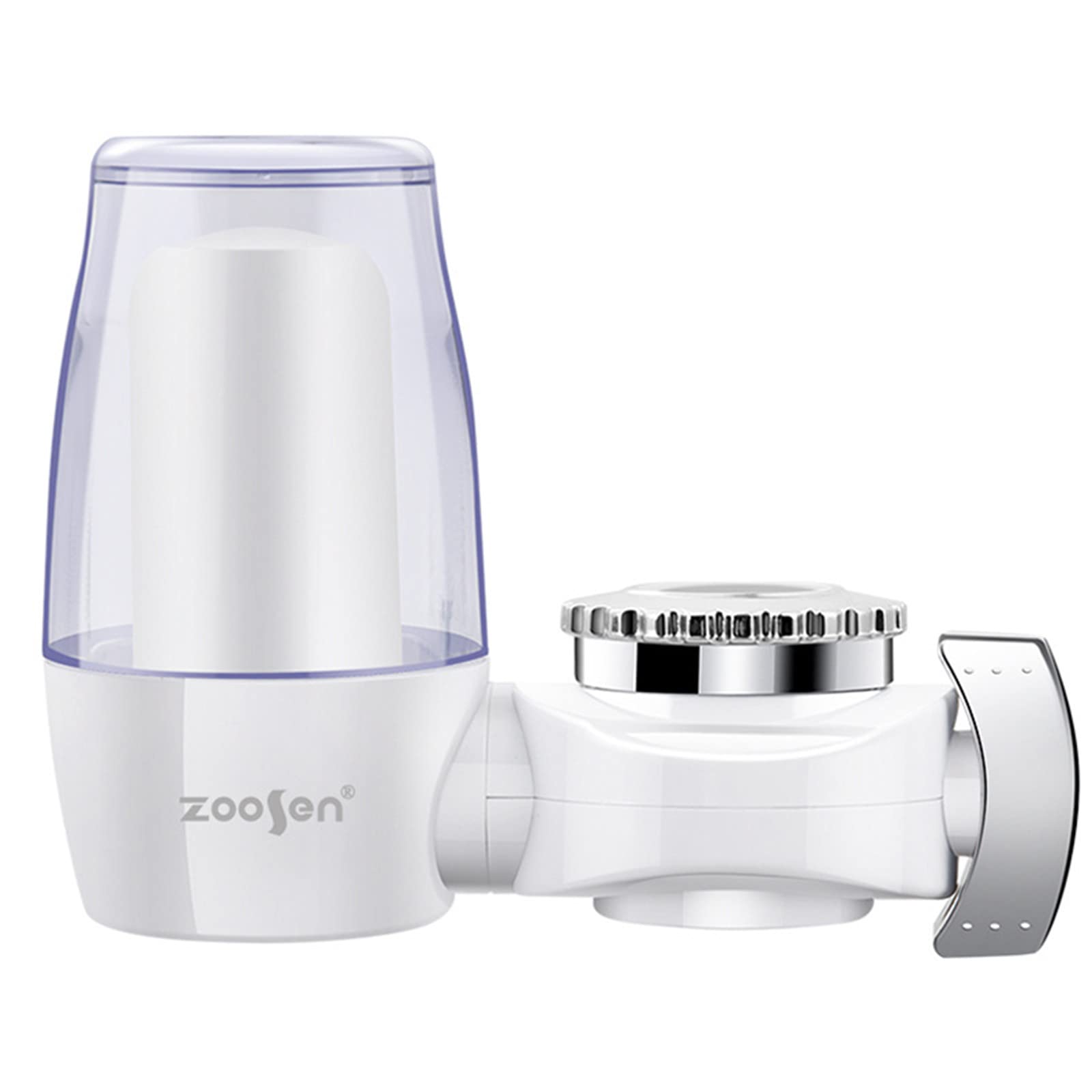 Premium Faucet Water Filter - Home Water Filtration System for Standard Faucets | BPA-Free Water Purifier with 3-Stage Filtration | White (1 Count) | Perfect for Kitchen Sink, RV & Camping Use
