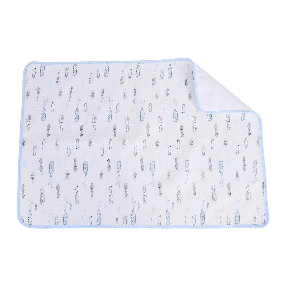 Portable Breathable Baby Changing Pad - Washable & Reusable Diaper Changing Mat with Cotton Liner, Soft Urine-Proof Nappy Bedding Cover (Blue) - Perfect for Nursery, Travel & On-the-Go Diaper Changes