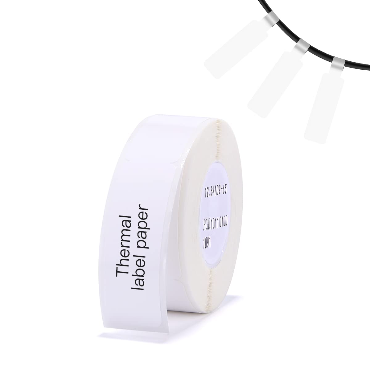 NIIMBOT D11/D110/D101 Label Tape - Thermal Printer Self-Adhesive Sticker Paper - Waterproof & Tear Proof - Easy to Replace (Cable White) - Perfect for Office, Warehouse & Retail Labeling