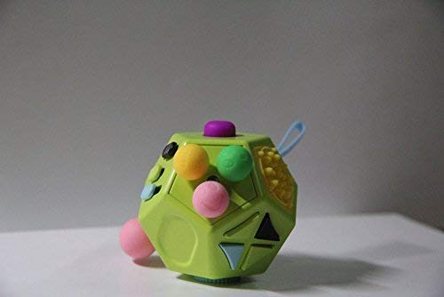 12-Sided Fidget Dodecagon Cube Toy - Stress Relief Sensory Toy for Kids & Adults with ADHD, Autism, OCD - Anxiety Relief Fidgeting Tool for Classroom, Office & Travel (Green)